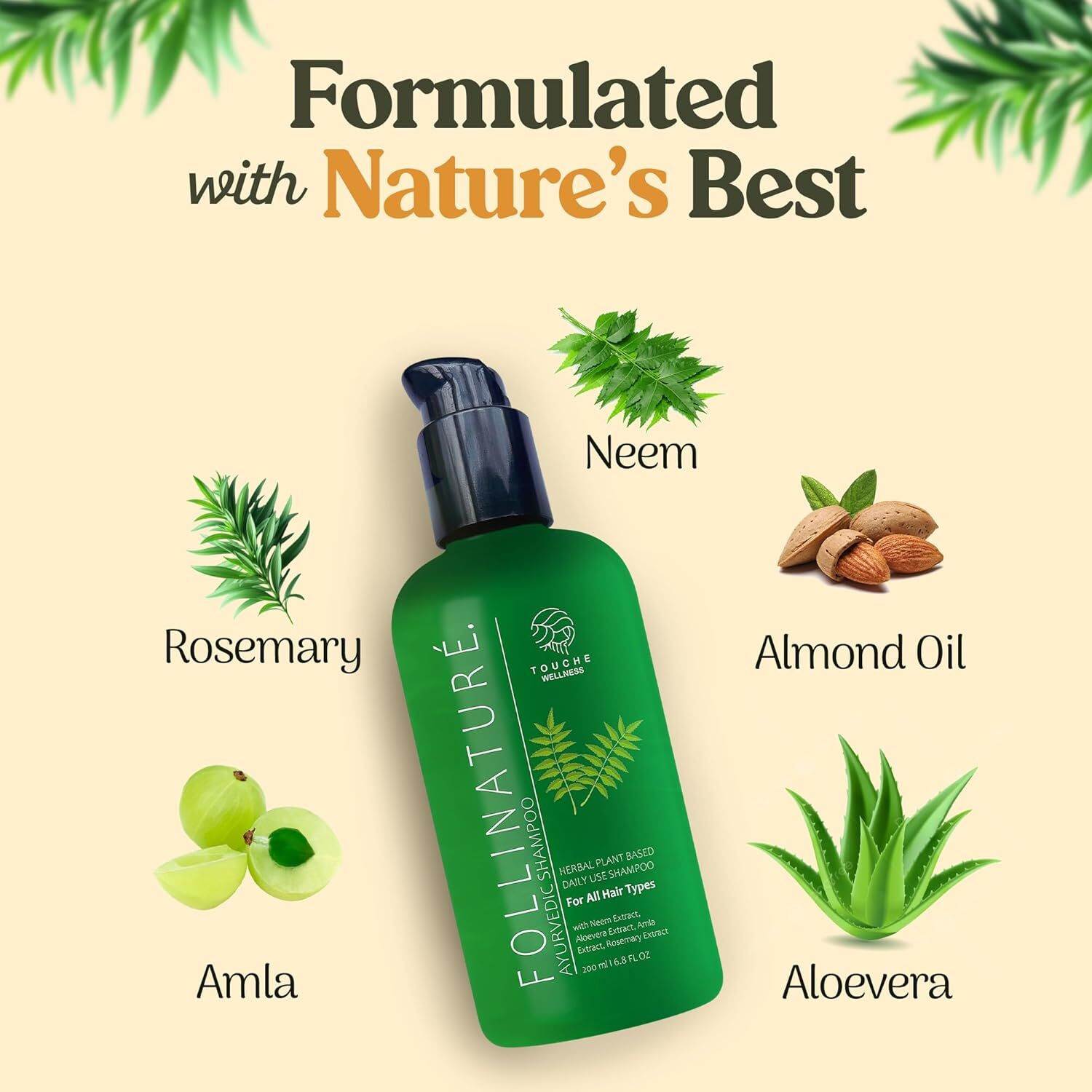 Image of Follinature Plant Based Daily Use Shampoo | Gentle & Mild Cleansing |