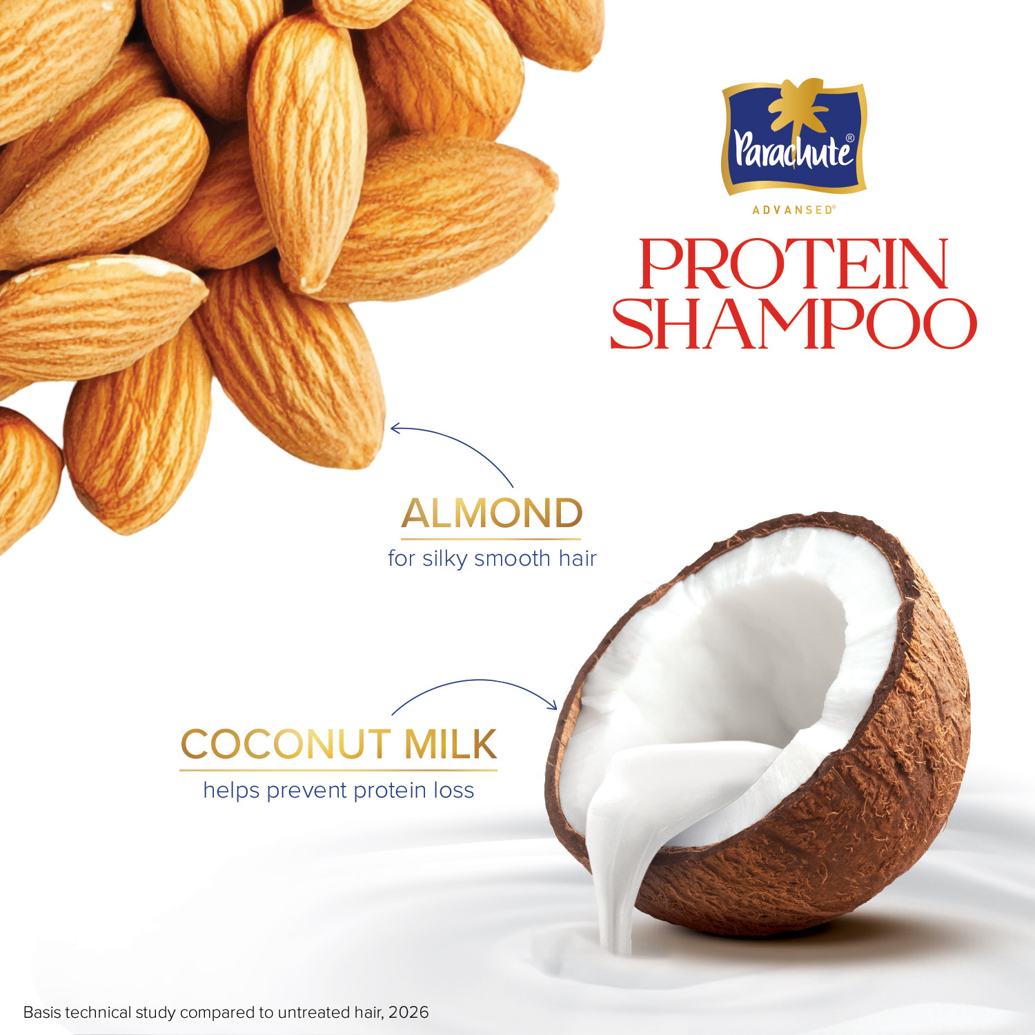 Image of Parachute Advansed Silky Smooth Protein Shampoo Up to 2X Smoother Hair Coconut Milk & Almond