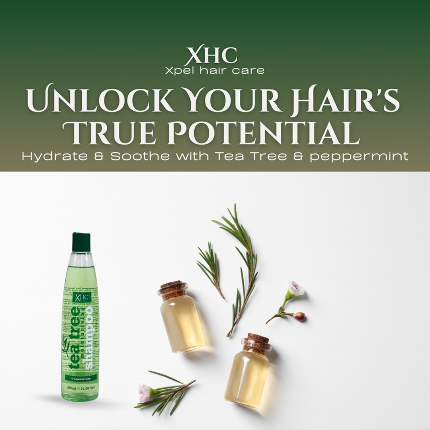 Image of XPEL Tea Tree moisturising Shampoo 400ml