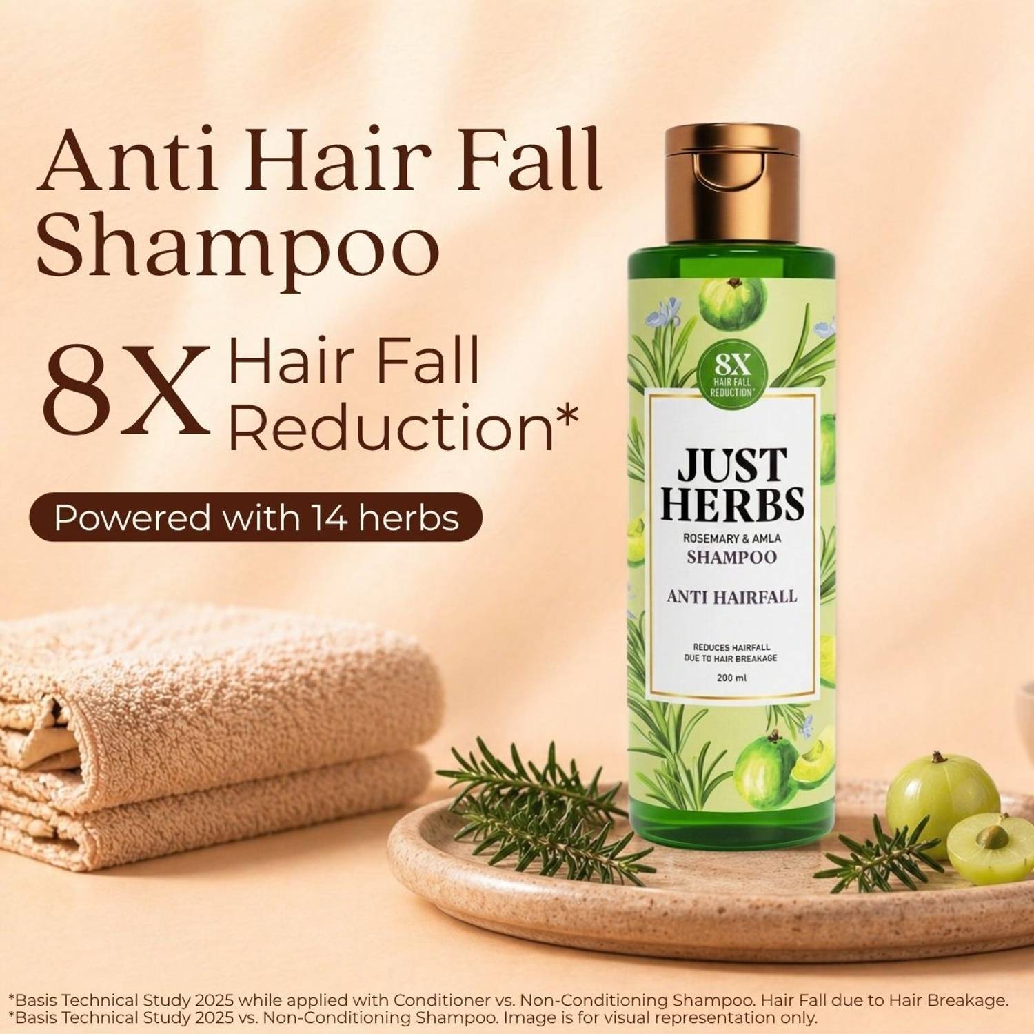 Just Herbs Anti Hair Fall Shampoo 200ml - Image 2