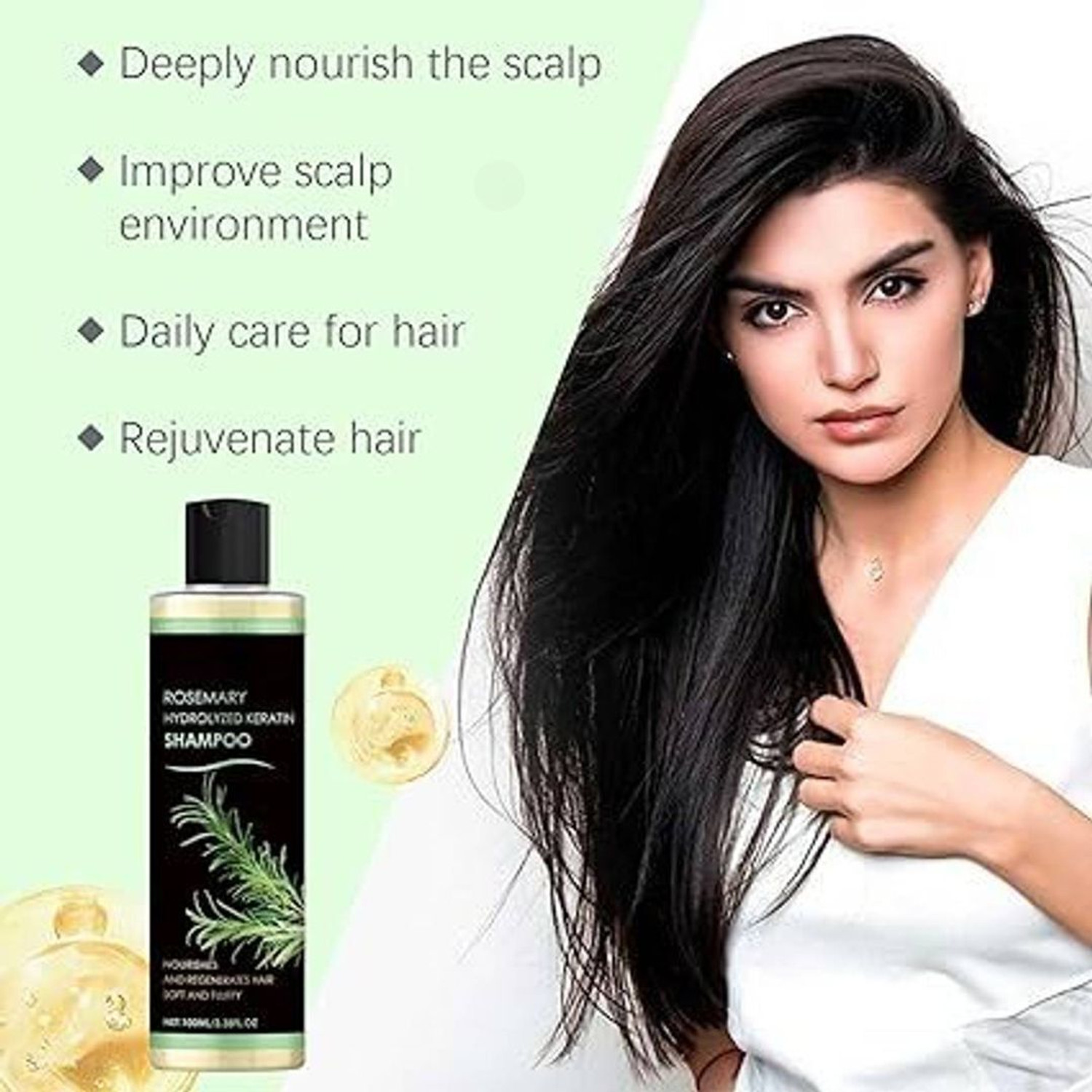 Image of Radgettim Organic Rosemary Hair Growth Shampoo Natural Thickening Strengthening Formula