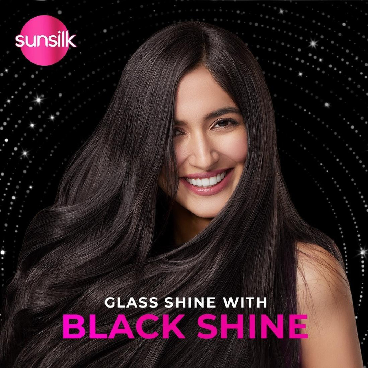 Image of SUNSILK Radiant Black Shine Shampoo, With 3% Vita-Gloss, For Smooth Glass Shine Hair