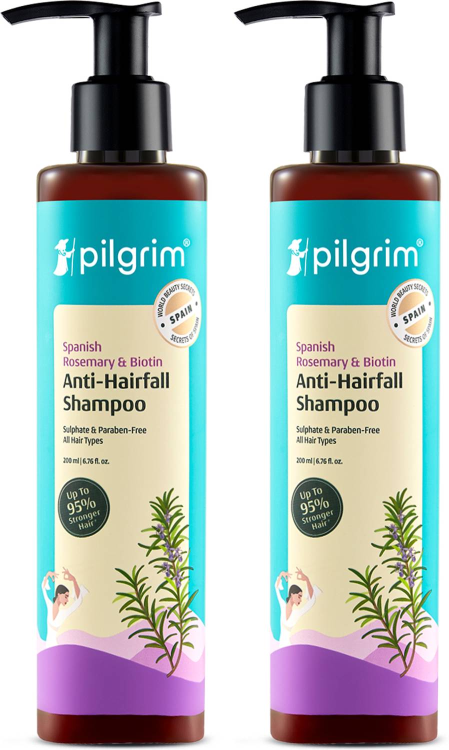 Pilgrim Rosemary & Biotin Anti-Hairfall Shampoo 200ml - Image 1