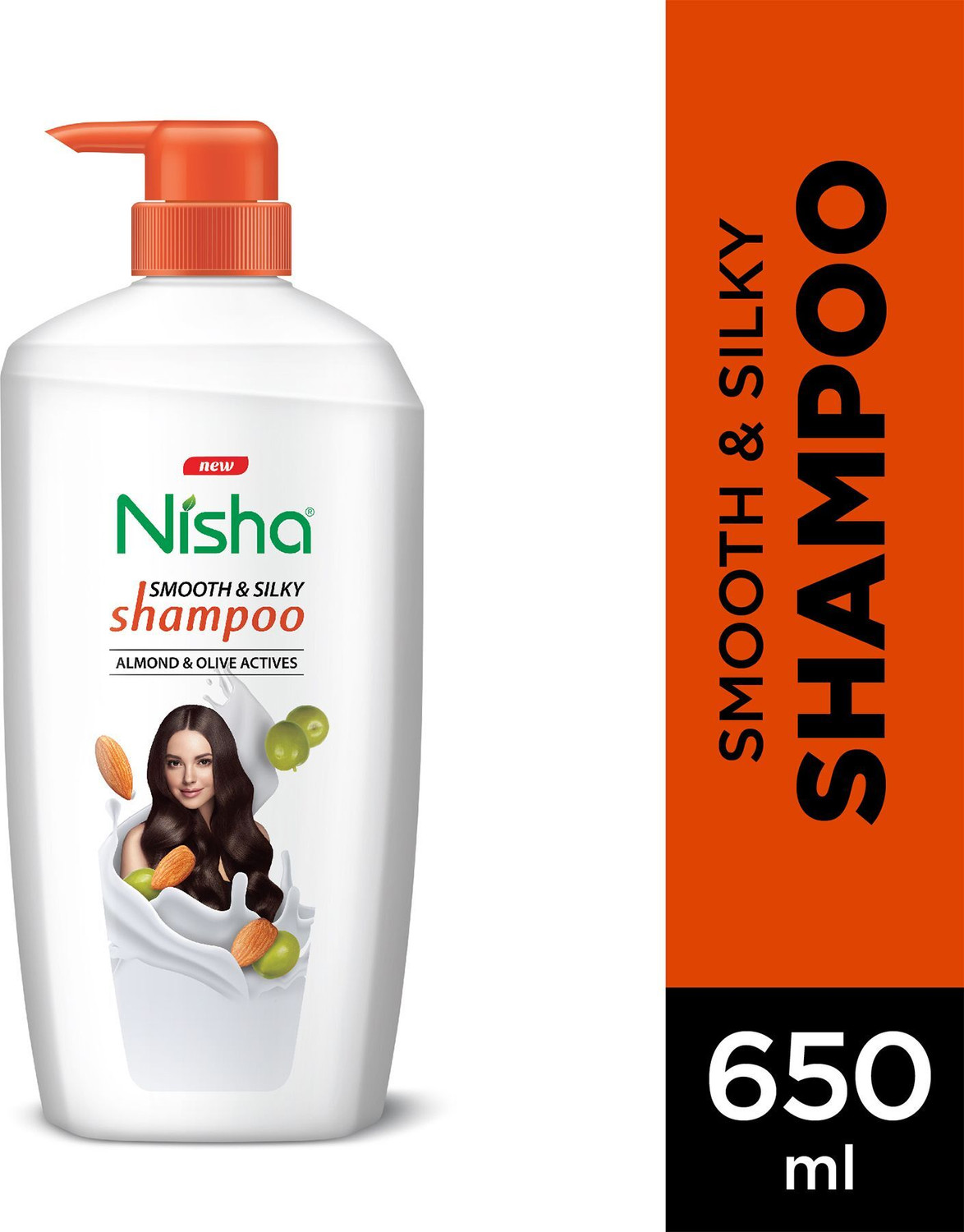 Image of Nisha Smooth Naturally Soft Silky Hair Shampoo, 650 ML White