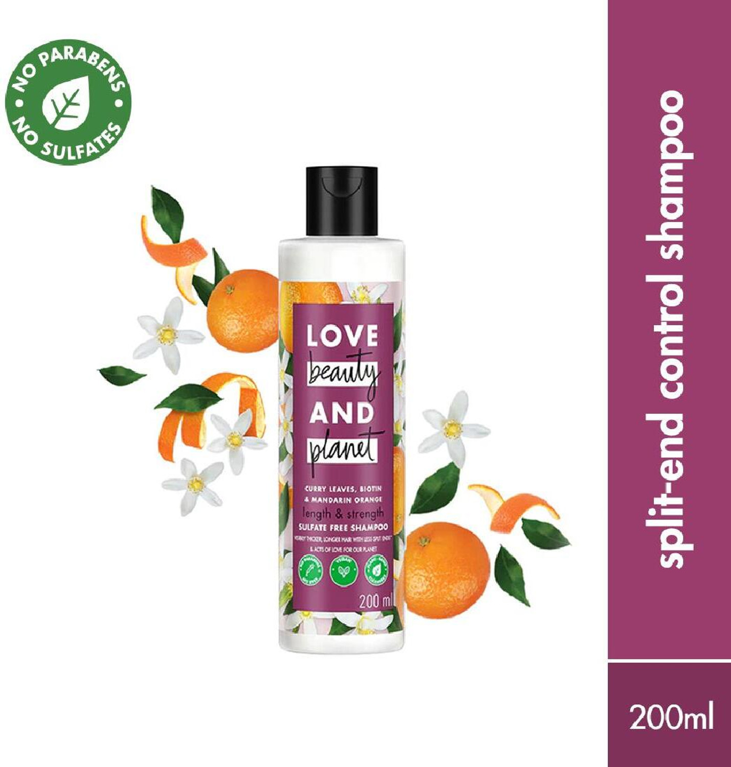 Image of Love Beauty And Planet Curry Leaves, Biotin & Mandarin Sulfate Free Shampoo for long & strong hair