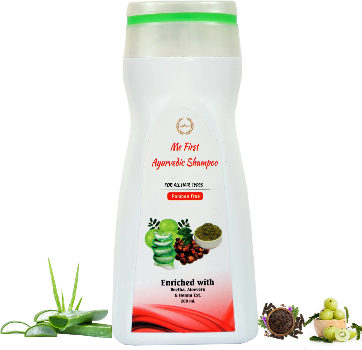 Image of ME FIRST Amla Reetha Shikakai & Aloevera Shampoo For Hair fall control and Damage Repair, Fast Hair Growth, Healthy Scalp, Removes Dandruff & Lice ( 200ML )