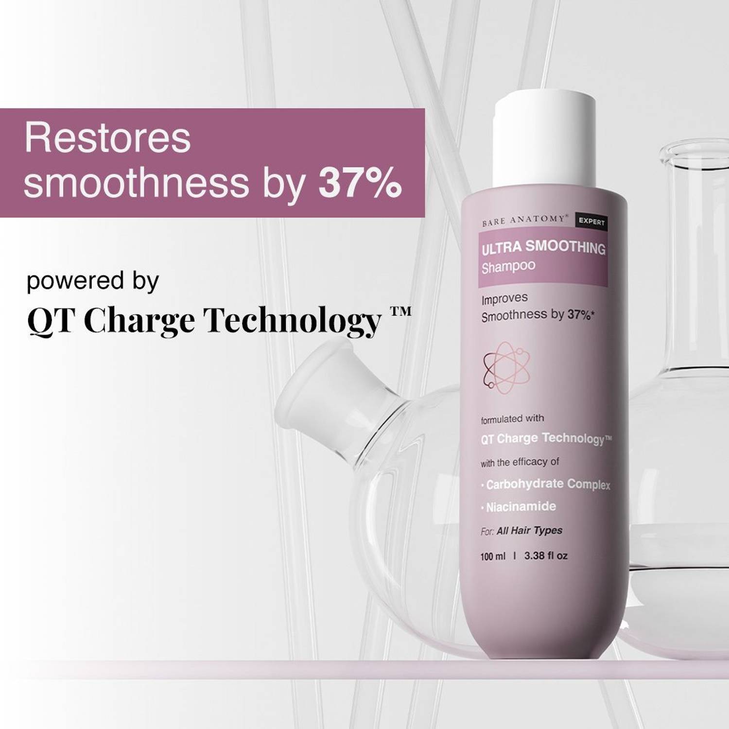BARE Ultra Smoothing Shampoo for Dry & Frizzy Hair - Image 2
