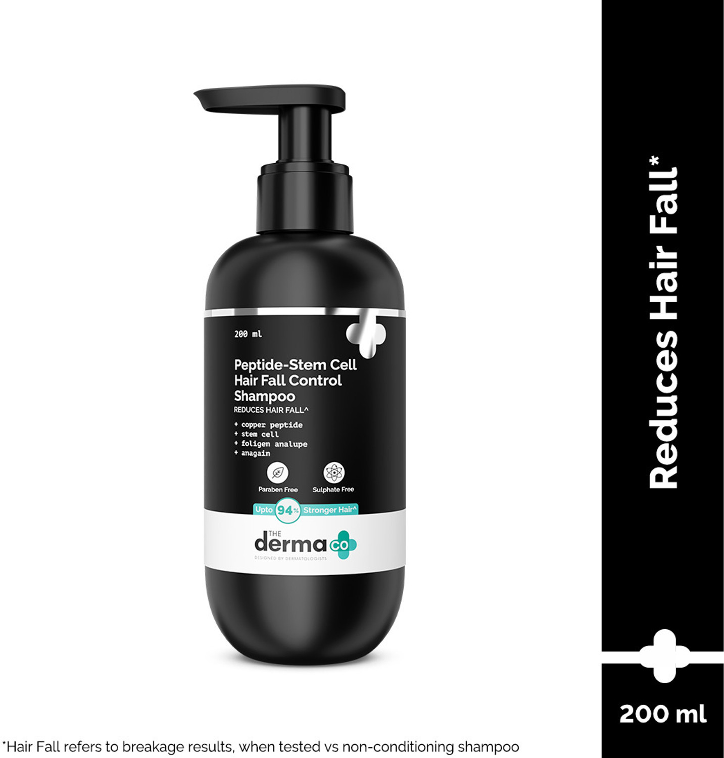 The Derma Co Peptide- Stem Cell Hair Fall Control Shampoo | Reduces Hair Fall and Breakage