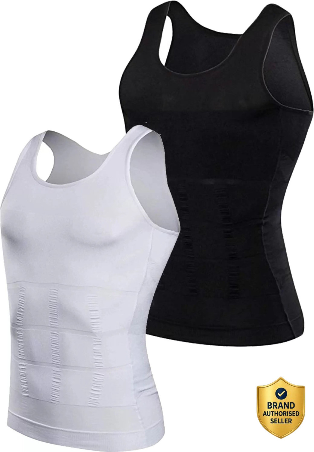 speginic Combo Tummy Tucker Vest Slimming Body Shaper Abs Abdomen Slim N Lift White,Black Men Shapewear