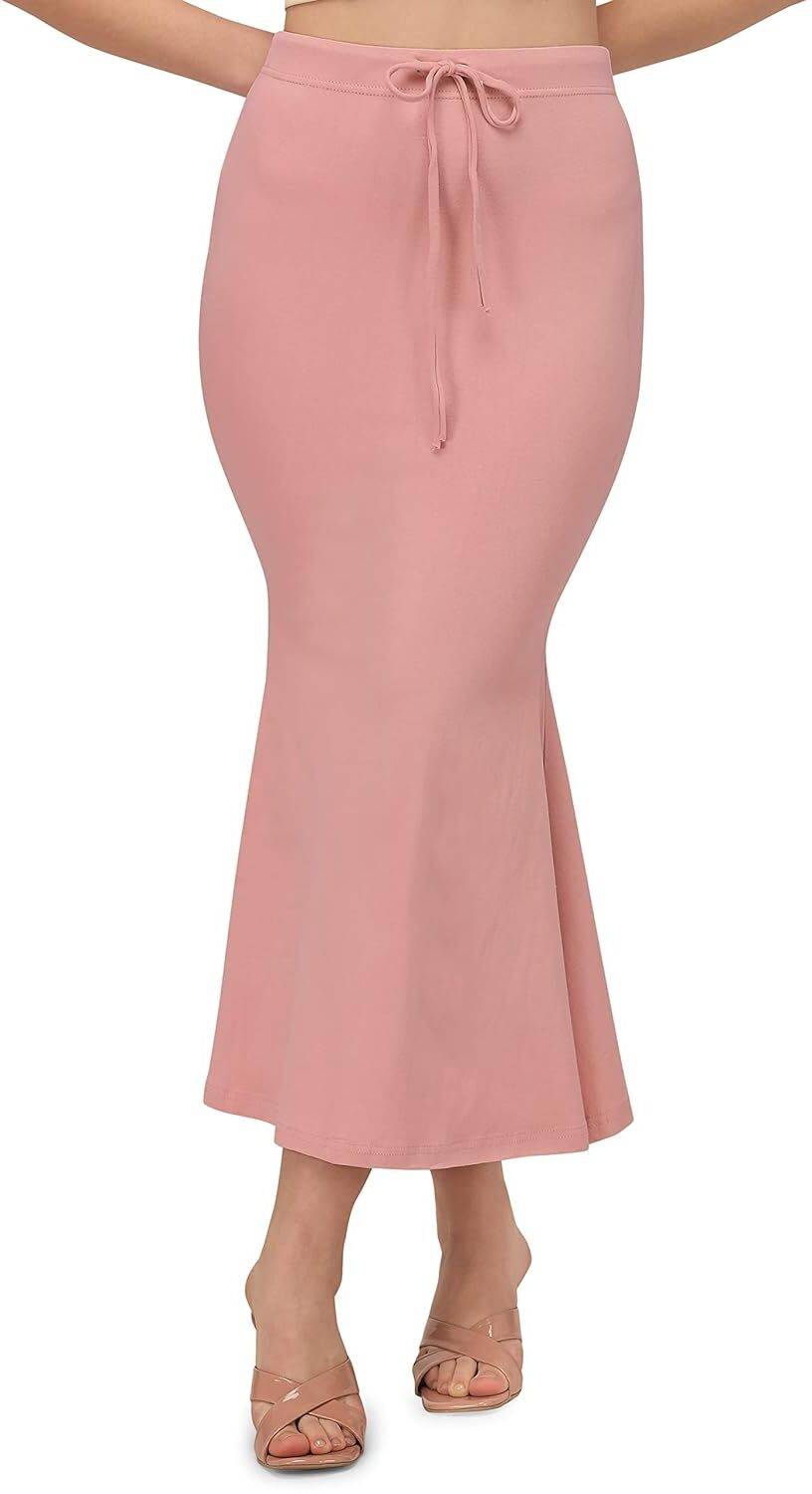 SCUBE DESIGNS Stylish Fishcut Saree Shapewear Peach (3XL) Lycra Blend Petticoat