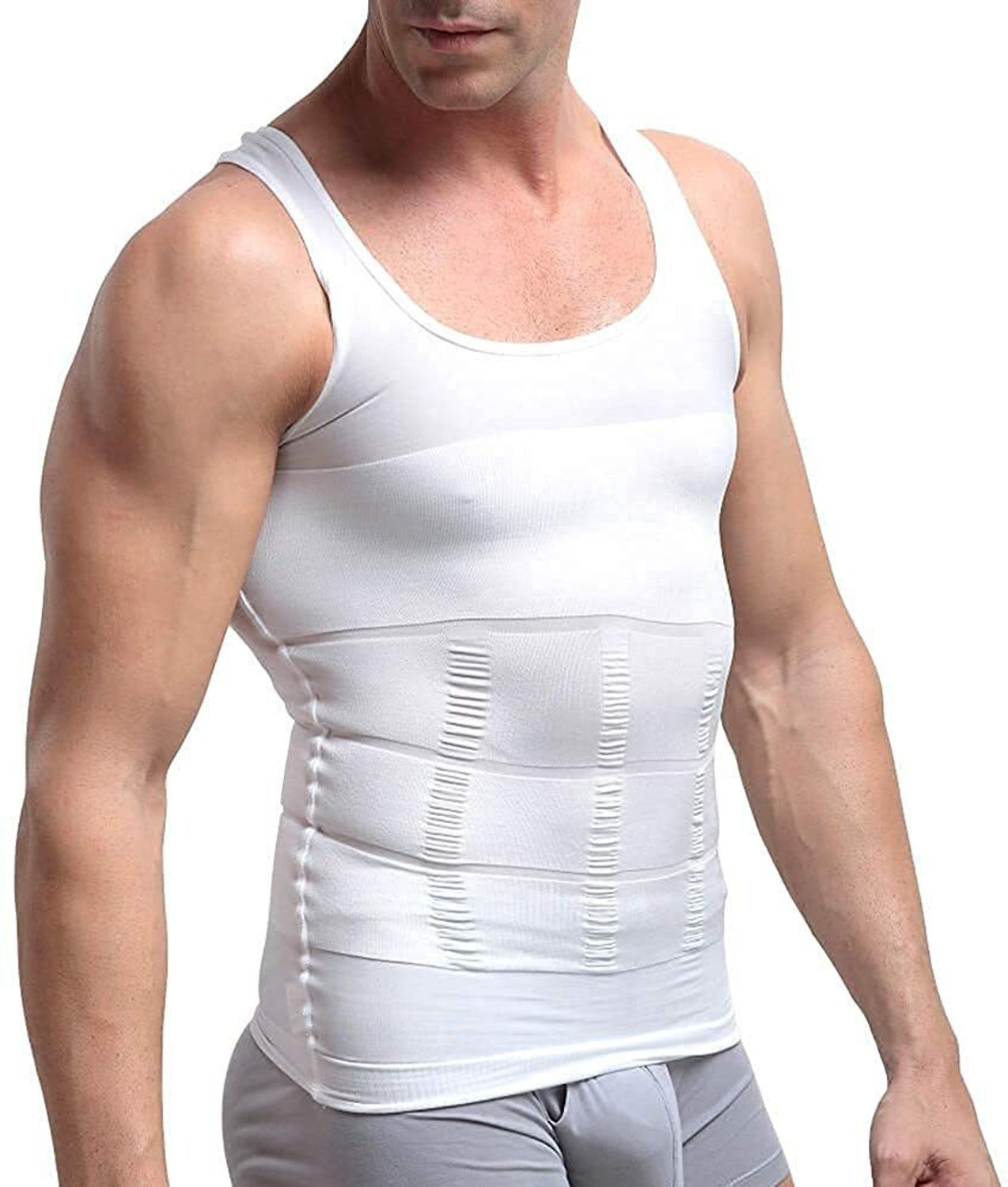 Image of Olsic Premium Compression Tank Top Slimming Body Shaper Vest Tummy Control Undershirt Men Shapewear