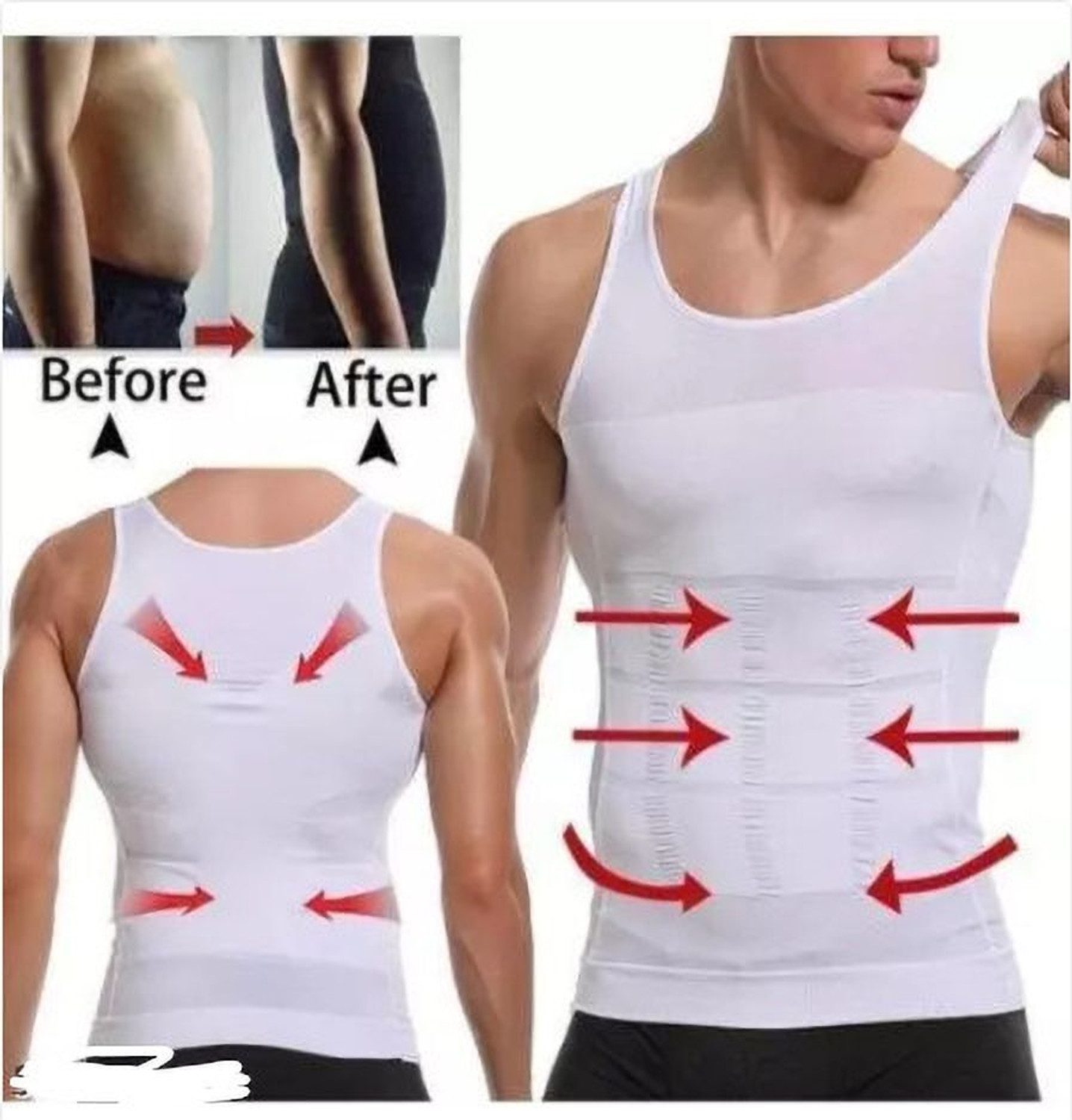 Image of FIT BEE Slim N Lift Slimming Tummy Tucker Body Shaper Undershirt Vest for Men Men Shapewear