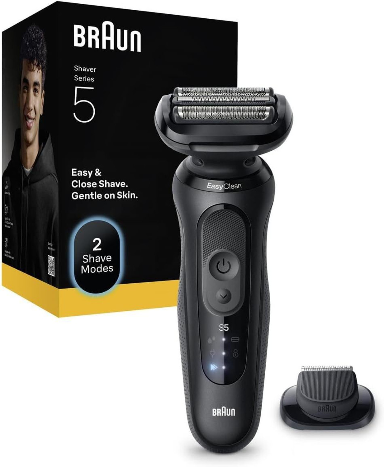 Image of Braun Series 5 Electric, Up to 50 Minutes, Precision Trimmer, Cordless 52N-1200s Shaver For Men