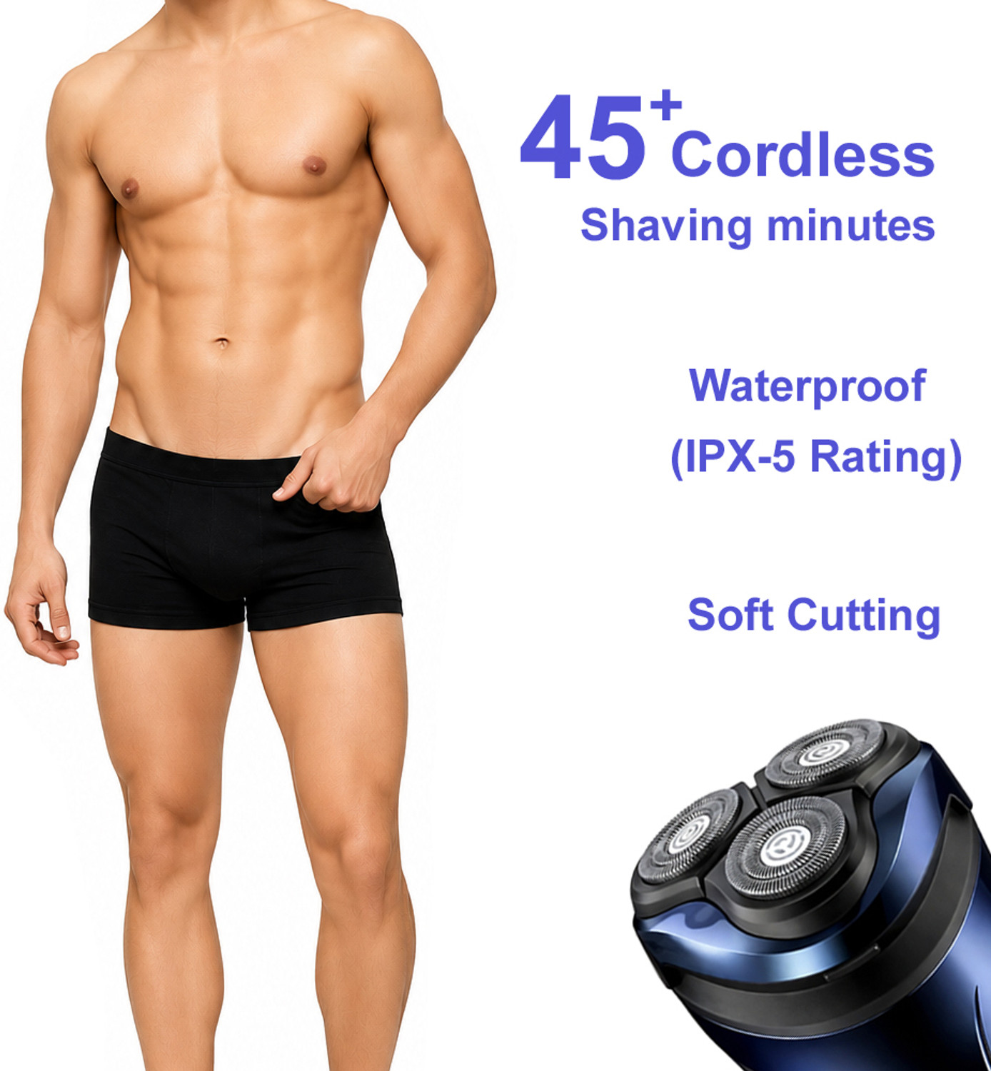Image of SHVR Rechargeable Waterproof Electric Shaver Wet & Dry Rotary Shavers for Men Shaver For Men