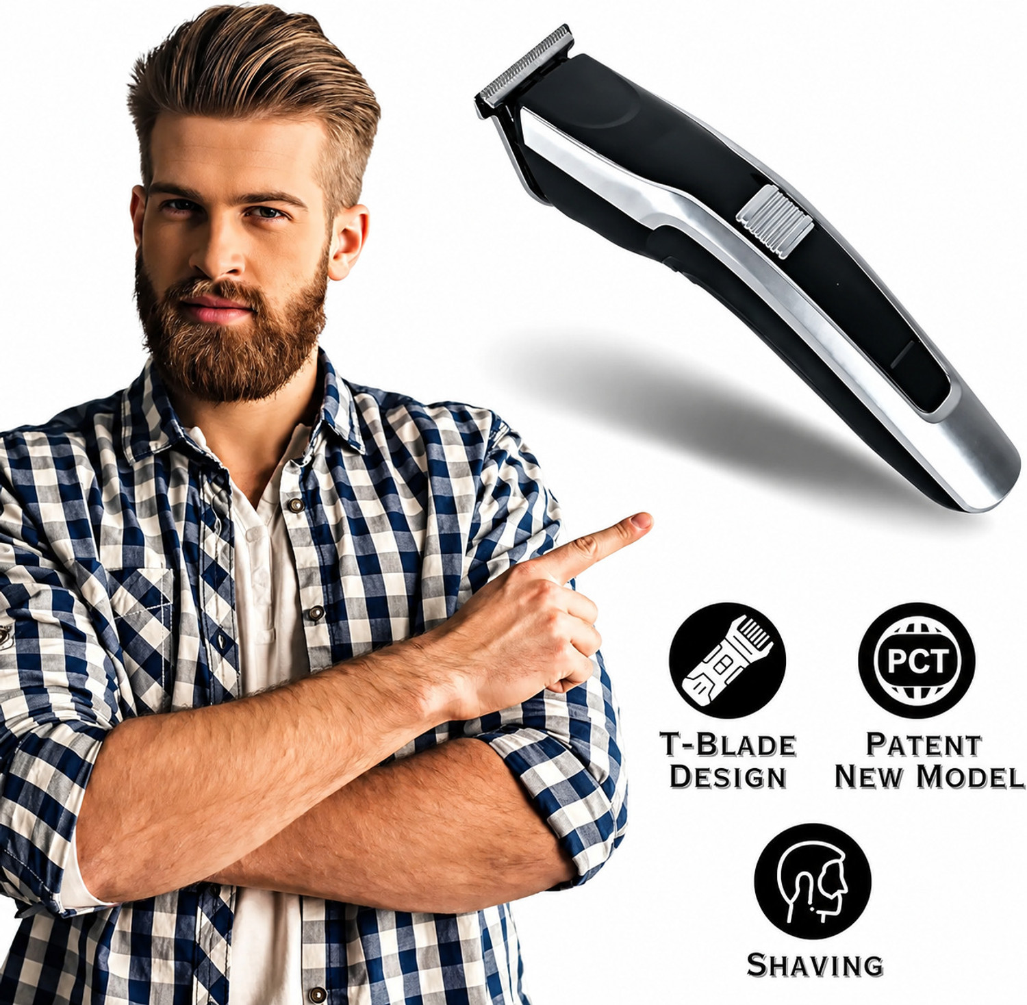 Image of Zeno volt 538 Professional Beard Trimmer For Men, Durable Sharp Accessories Blade Shaver Trimmer 120 min Runtime 5 Length Settings