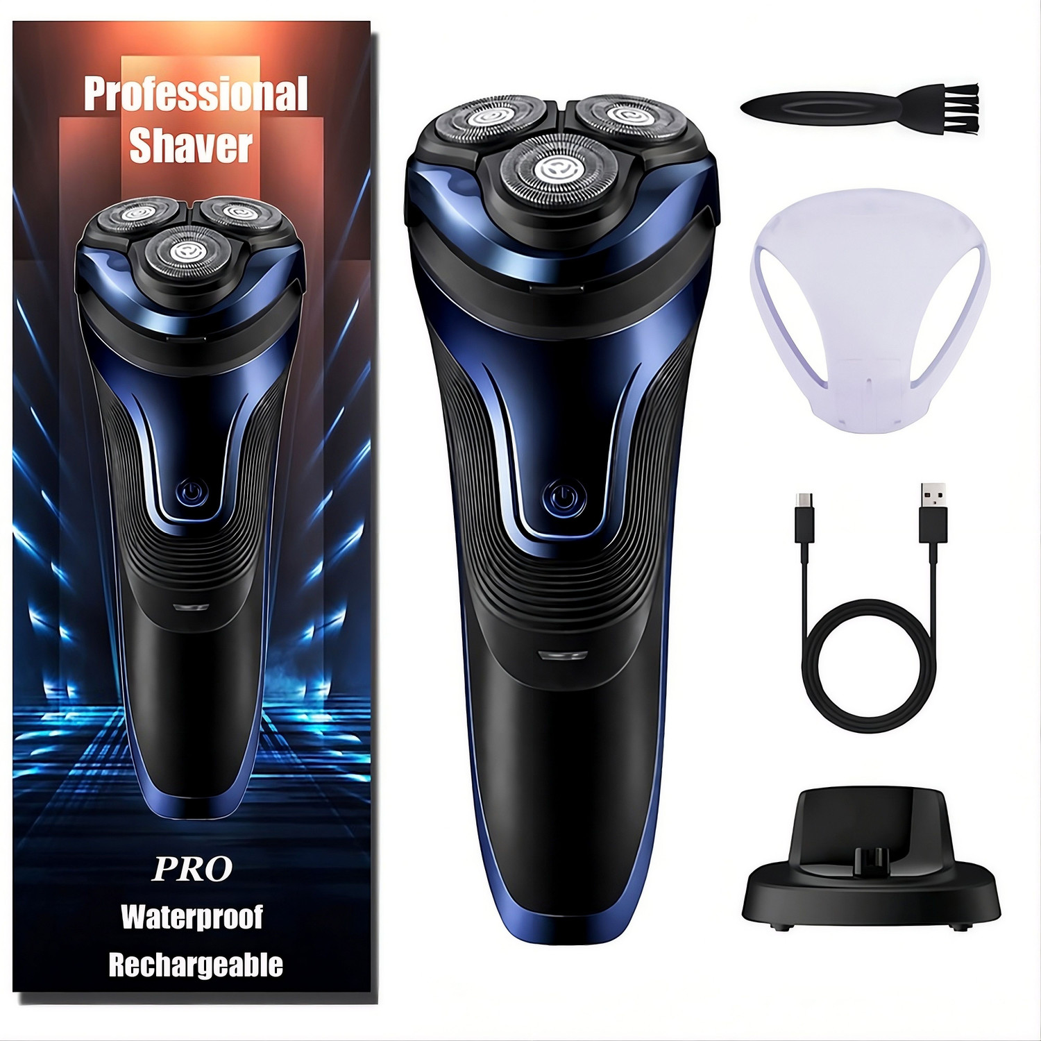 Image of SHVR Rechargeable Waterproof Electric Shaver Wet & Dry Rotary Shavers for Men Shaver For Men