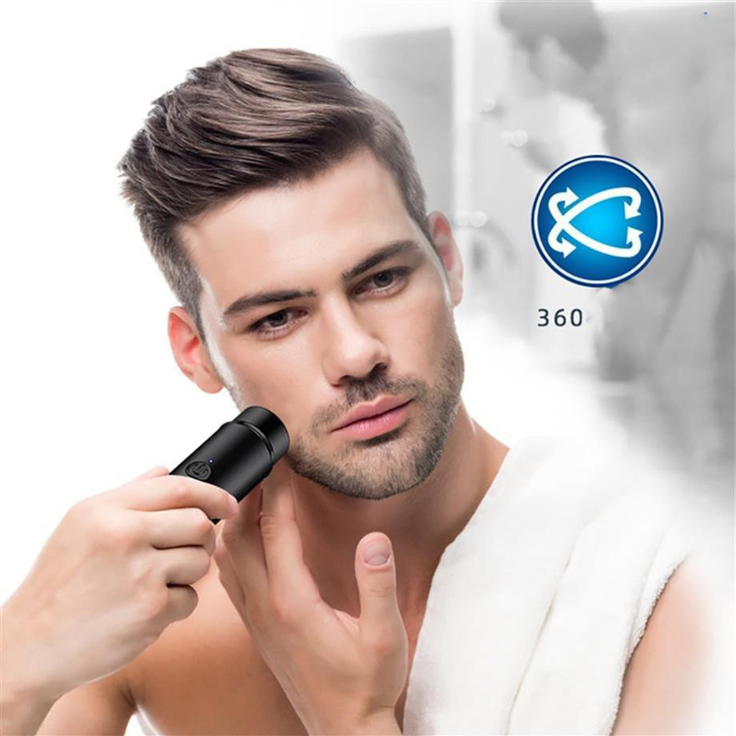 Image of KvExport Mini Portable Pocket Size Electric Razor and USB Rechargeable Shaver For Men (Black)