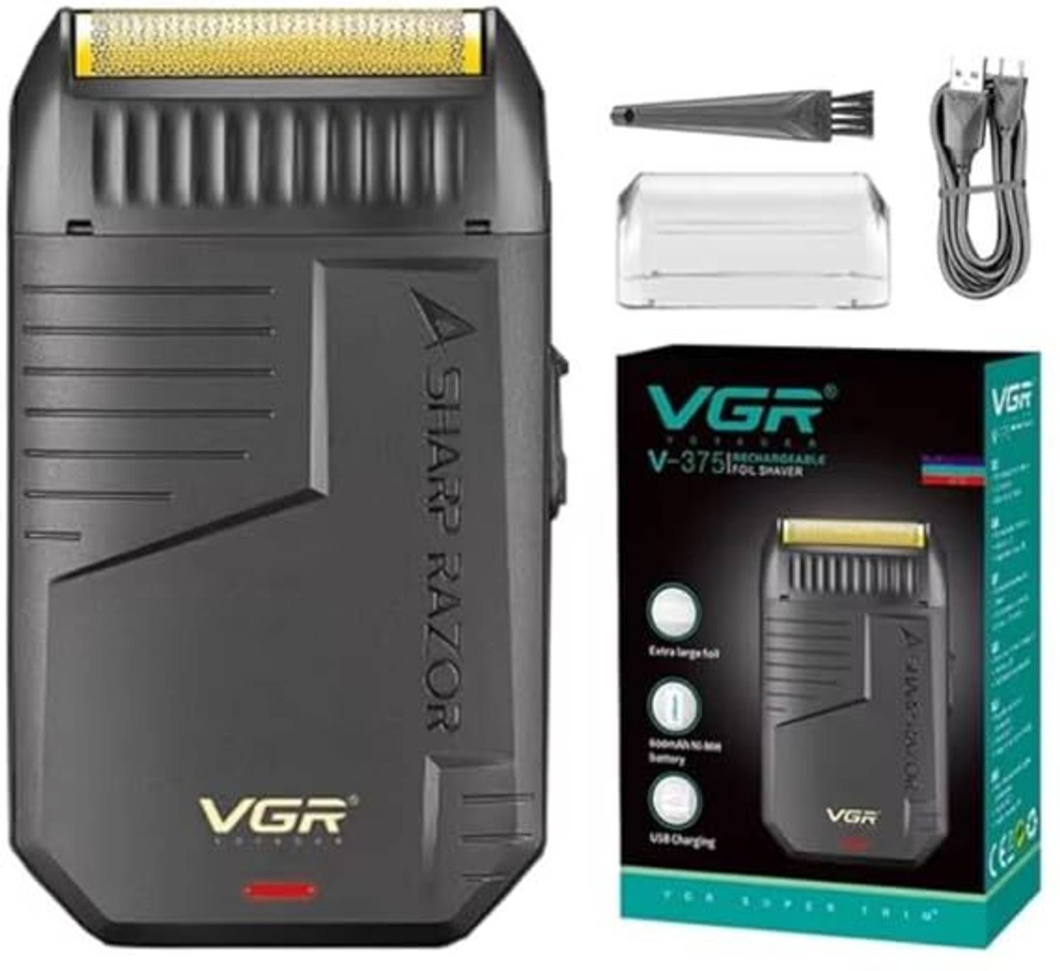 VGR V-375 Shaver for Men - Black