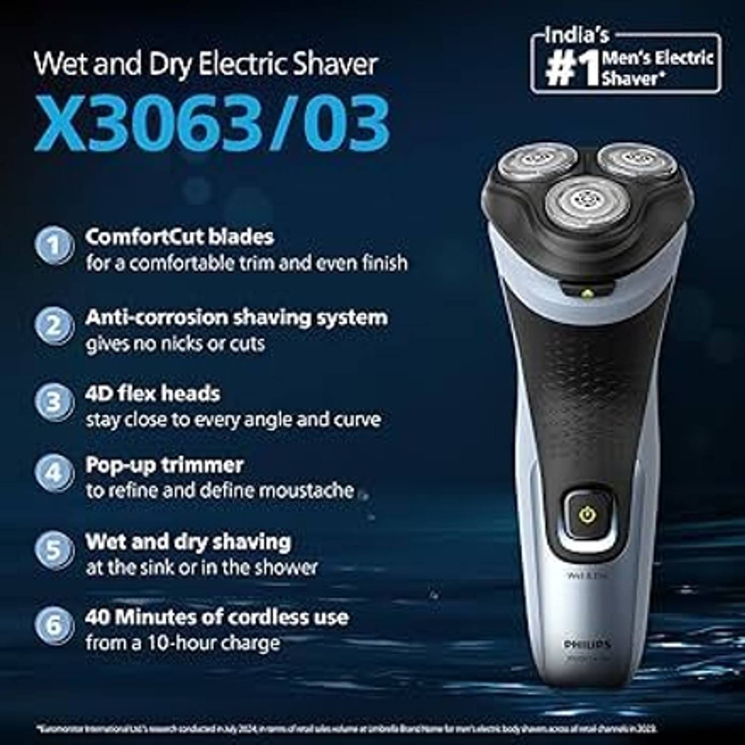 PHILIPS 3063 Shaver For Men (Black, grey)