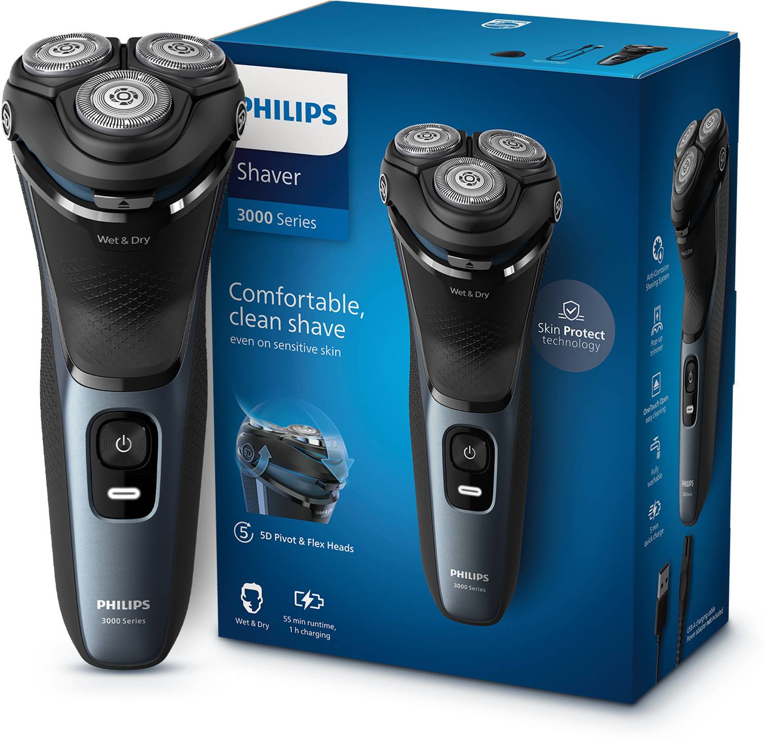PHILIPS S3144/03 Shaver For Men (Deep Blue)