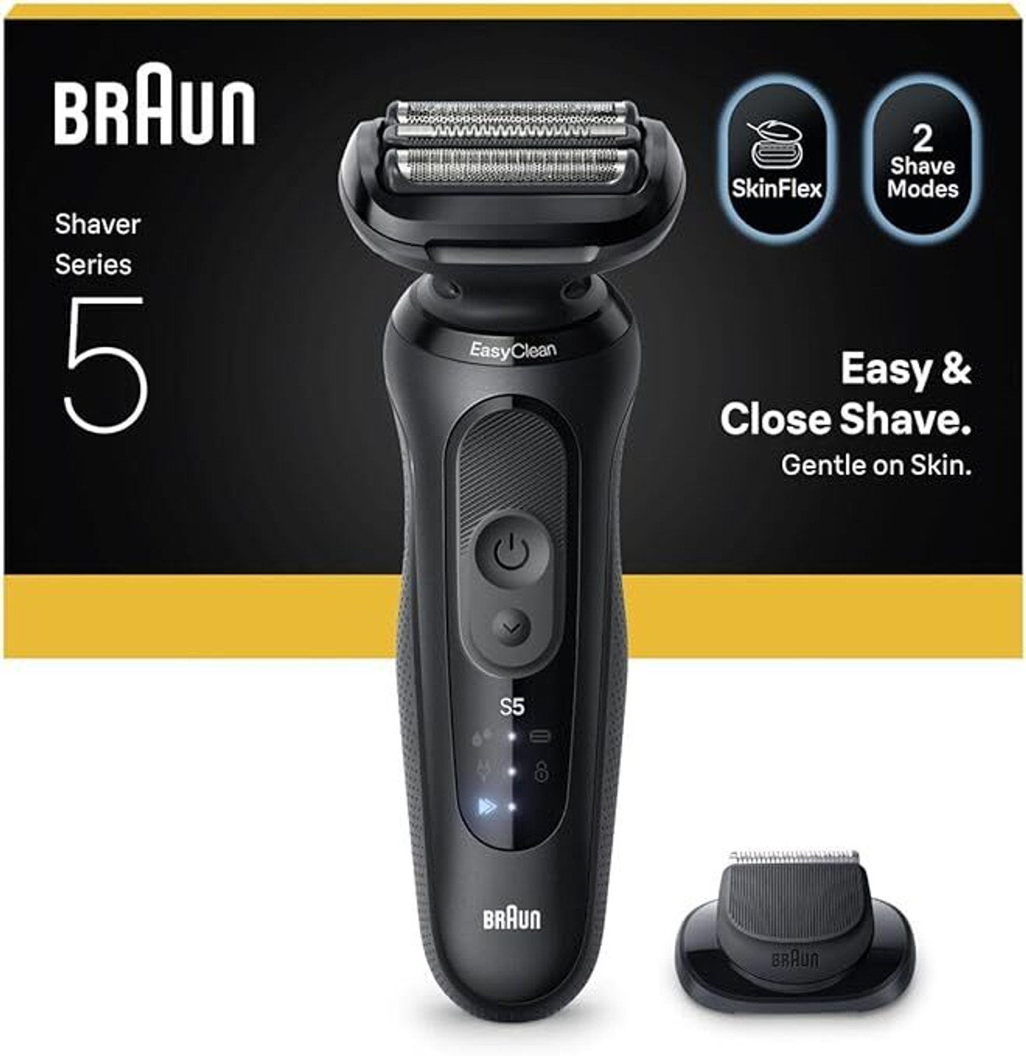 Image of Braun Series 5 Electric, Up to 50 Minutes, Precision Trimmer, Cordless 52N-1200s Shaver For Men