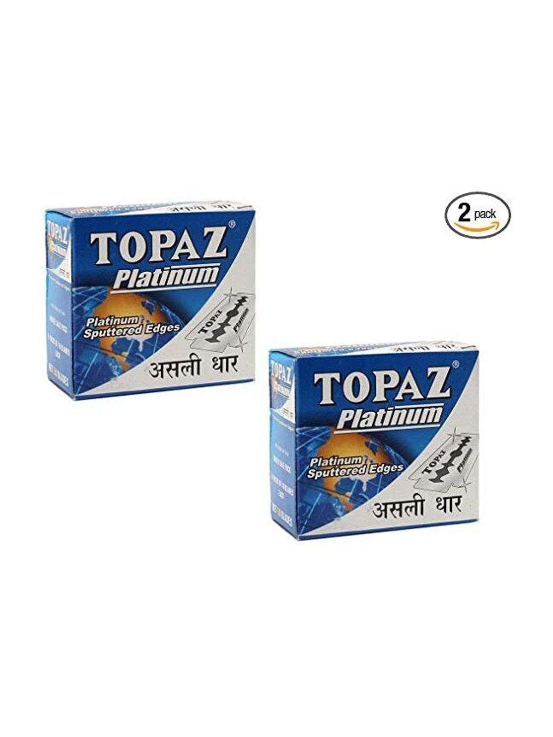 Image of TOPAZ Platinum Blades (5 Packs of 10 Blades Each, Total 100 Blades) - Pack of 2