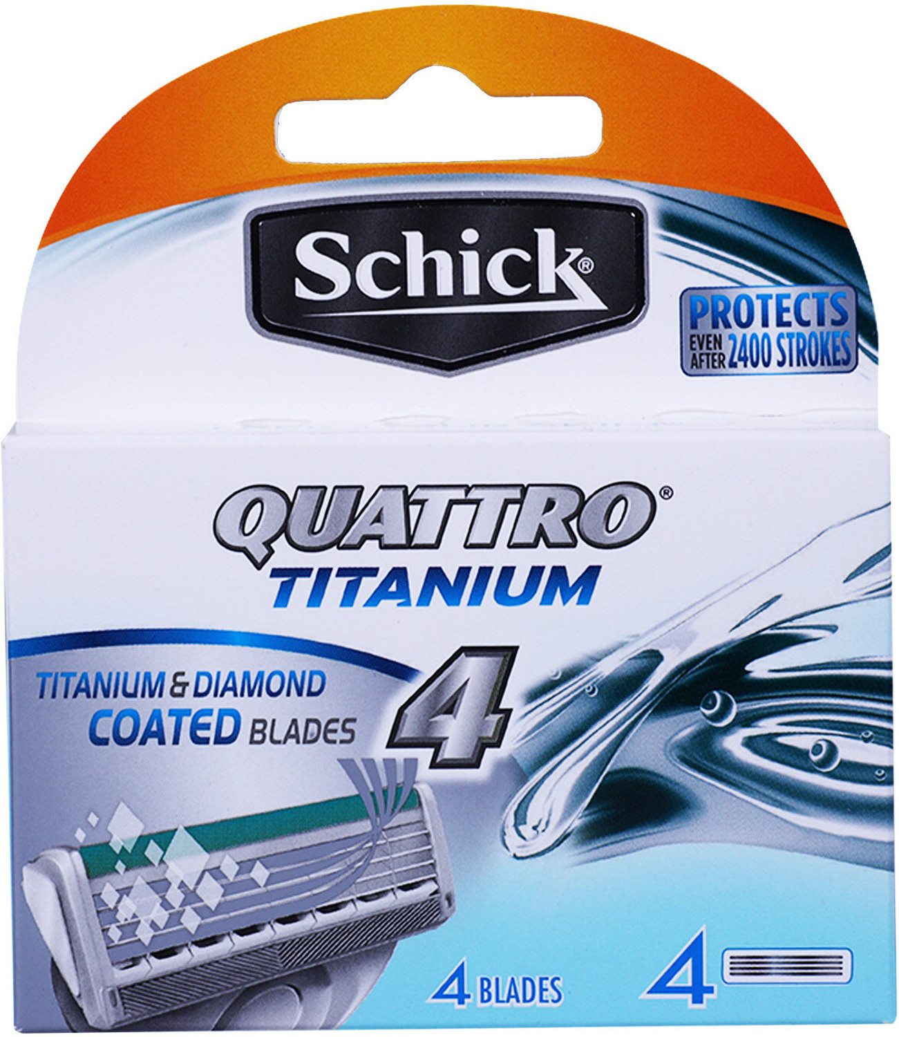Schick Quattro Titanium 4 Blade Cartridge Refills for Men