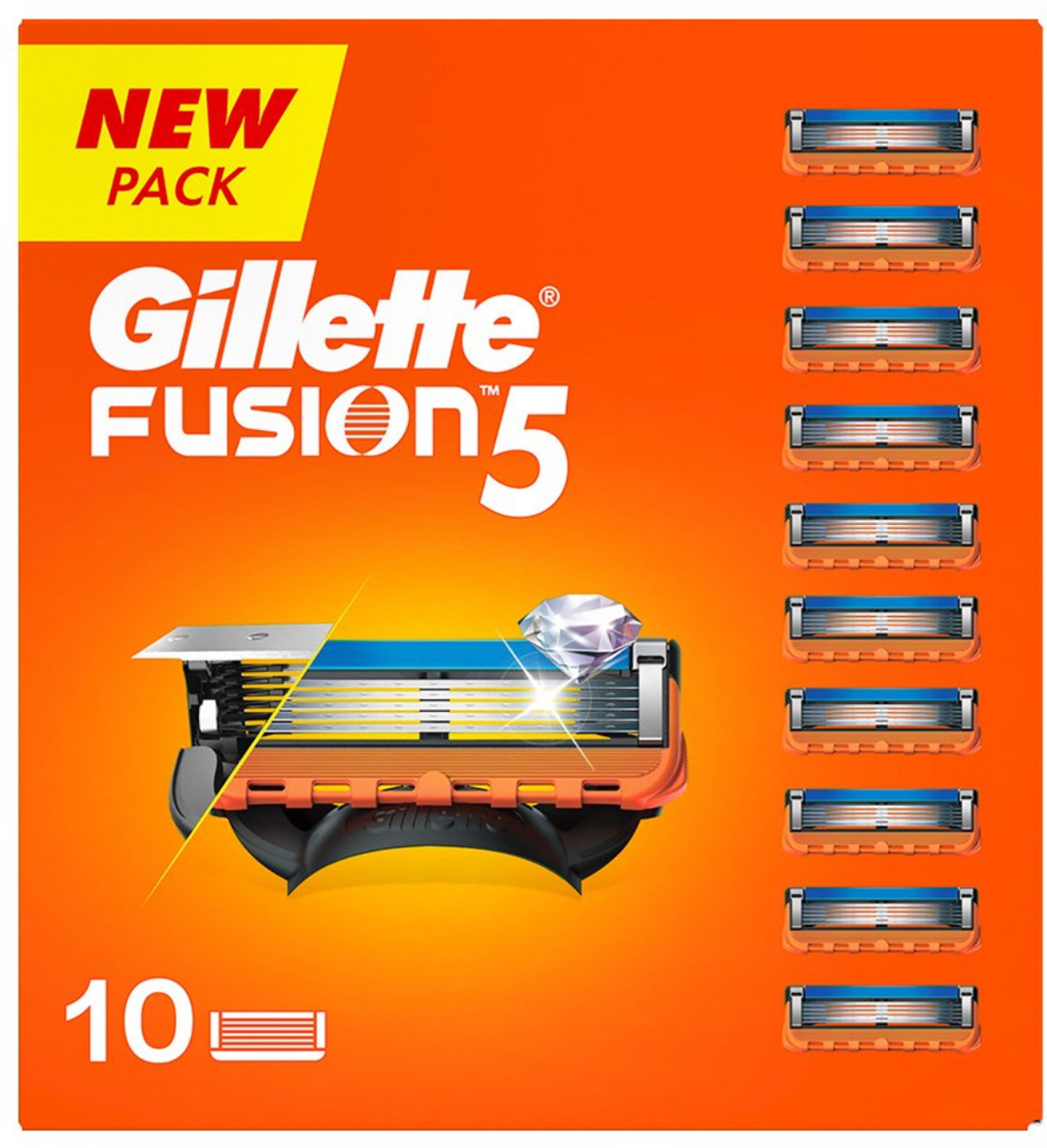 Image of Gillette Men Set of 10 Fusion Shaving Blades Cartridges