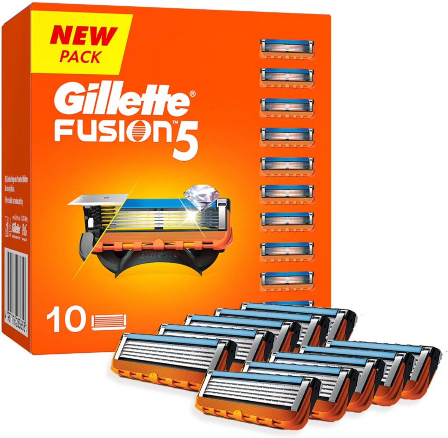 Image of Gillette Men Set of 10 Fusion Shaving Blades Cartridges