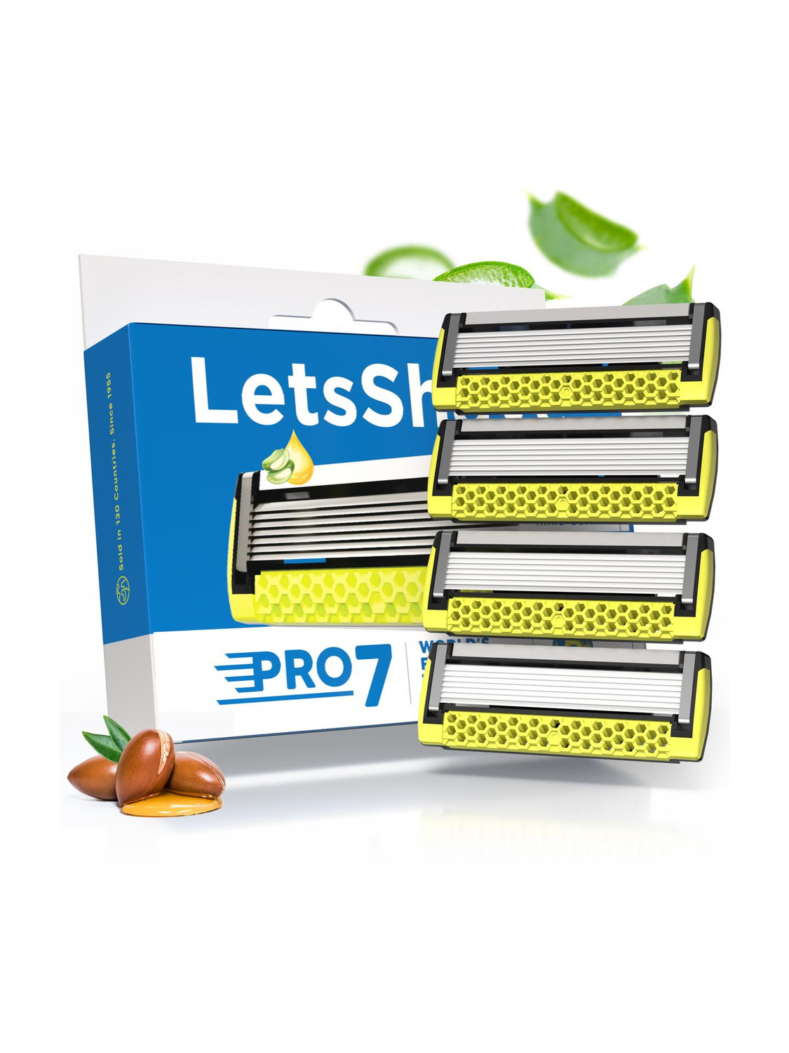 Image of LetsShave Pro 7 Max Shaving Razor Blades Refills (Cartridge) for Men, World's 1st 7-Blade