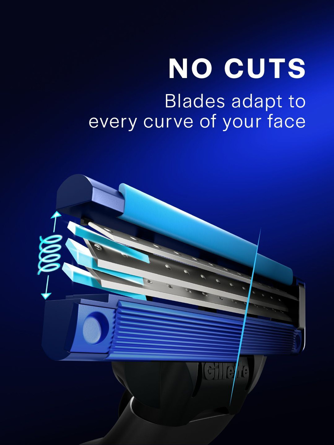 Image of Gillette Mach3 Turbo 3-Bladed Cartridges with Lubrication Strip