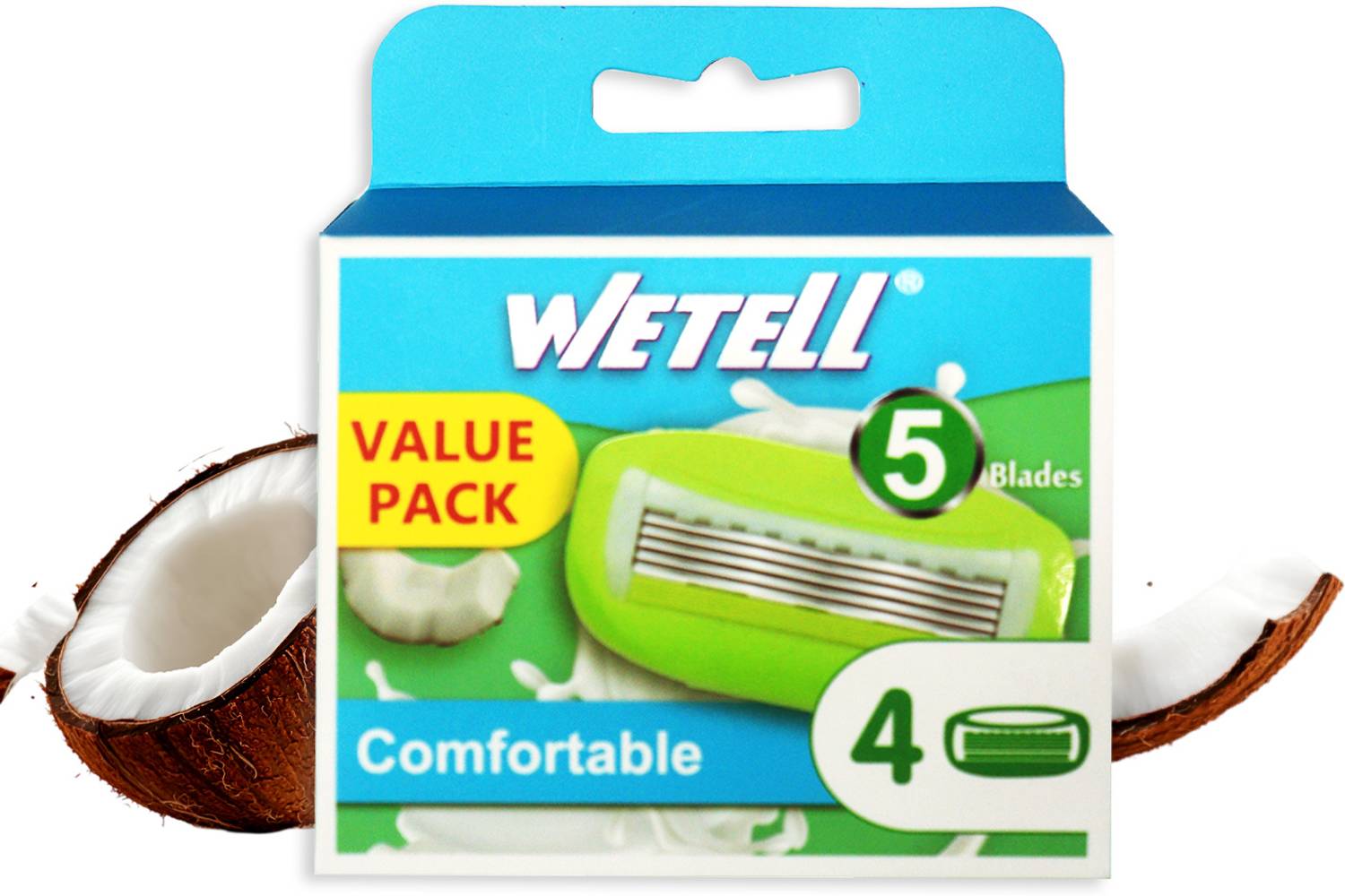ARSHIA Value Pack 5 Blades Comfortable Cartridge Set - Green