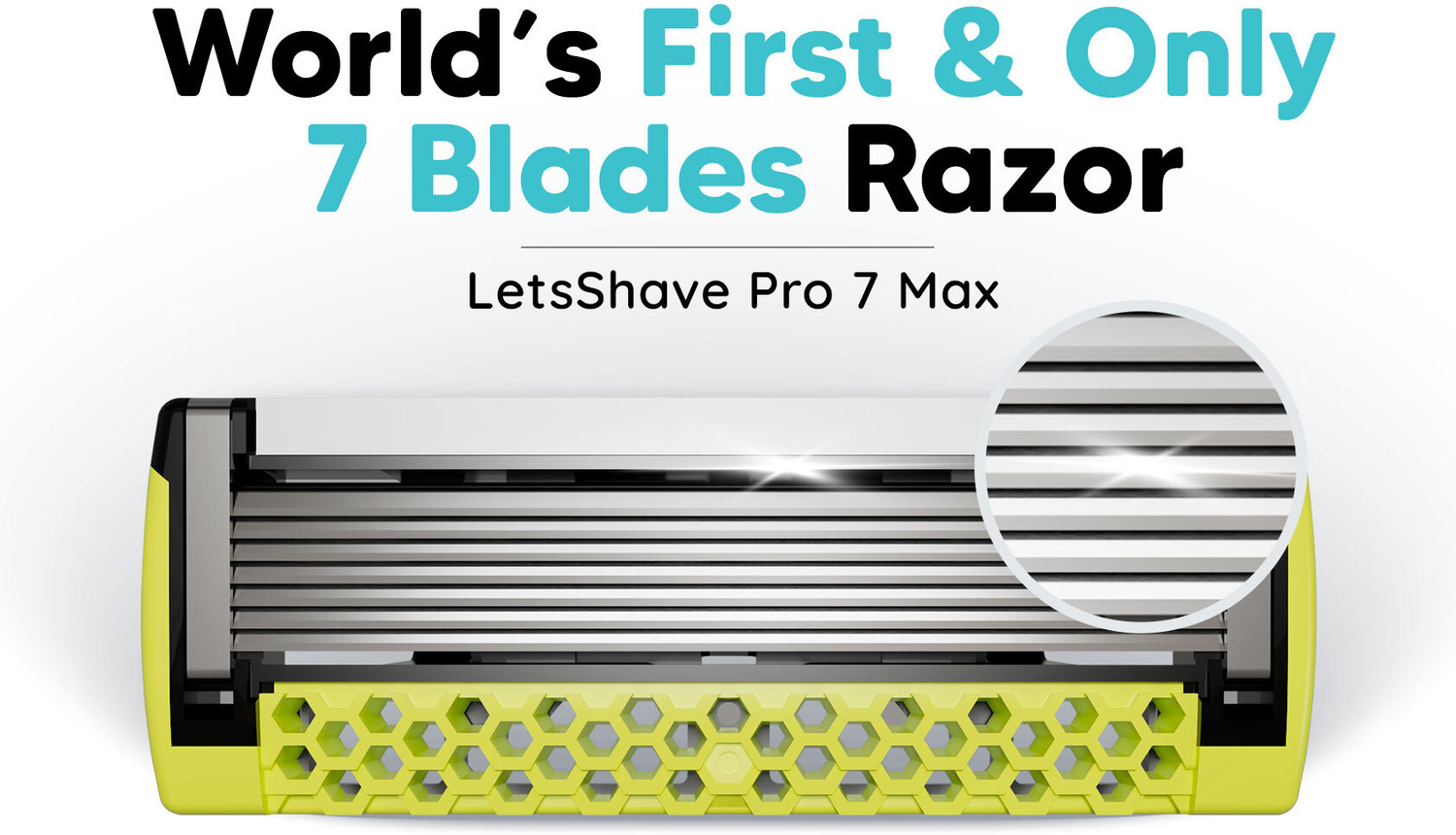 Image of LetsShave Pro 7 Max Shaving Razor Blades Refills (Cartridge) for Men, World's 1st 7-Blade