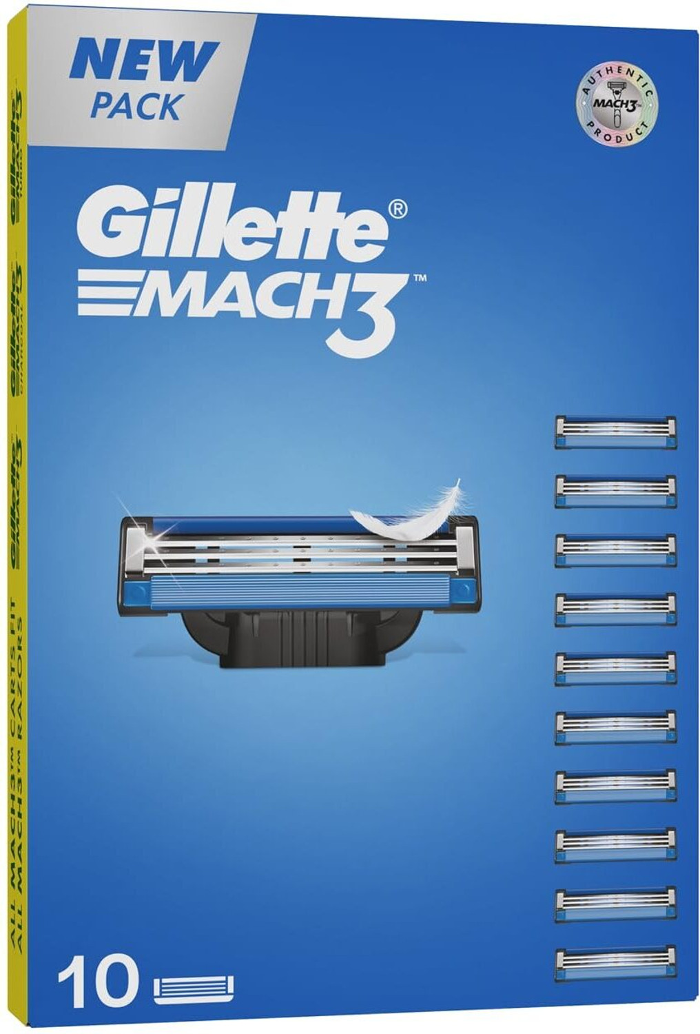Image of Gillette Mach3 Blade Cartridges (10 Count) | 3-Blade Refills for Men | Smooth Shaving