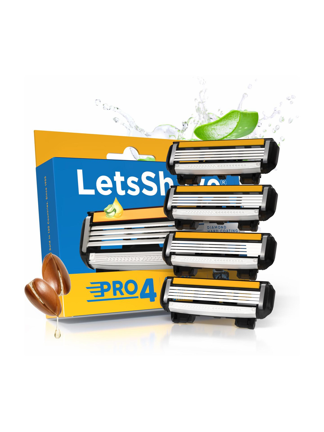 Image of LetsShave Pro 4 Shaving Razor Blades for Men, Pack of 4 Blades Cartridge