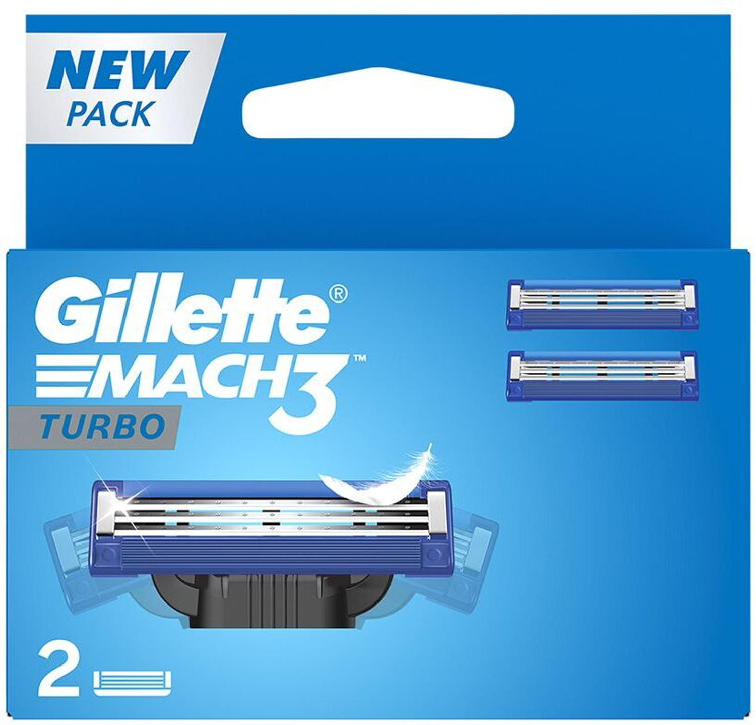 Image of Gillette Mach3 Turbo 3-Bladed Cartridges with Lubrication Strip