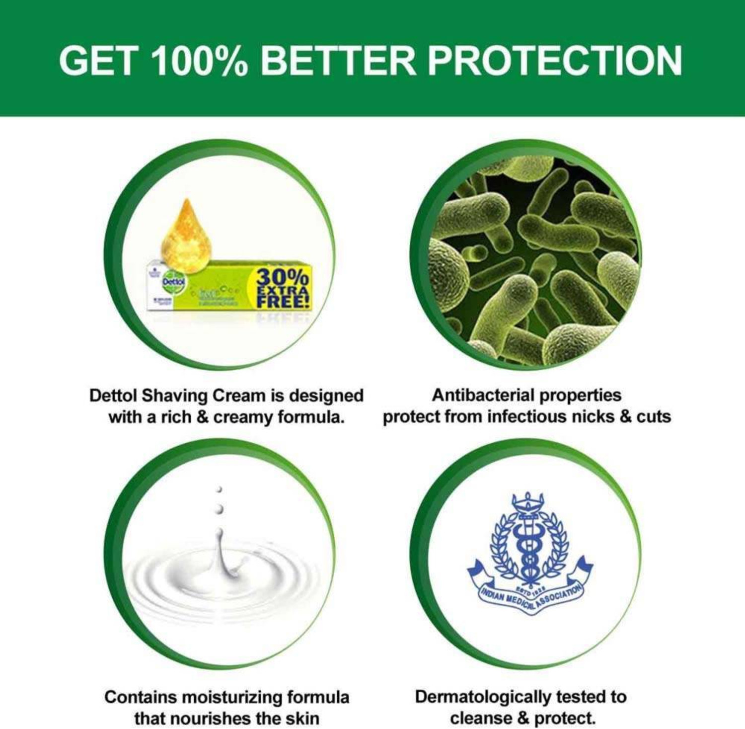 Image of Dettol Fresh Lather Shaving Cream for Men, Citrus Pine, Smooth Shave, Moisturize Skin