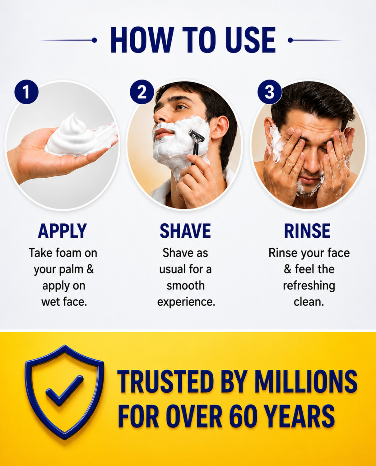 Image of VI-JOHN Classic Lemon Shave Foam for Oily Skin with Tea Tree Oil (200 GM EACH) (PACK OF 2)