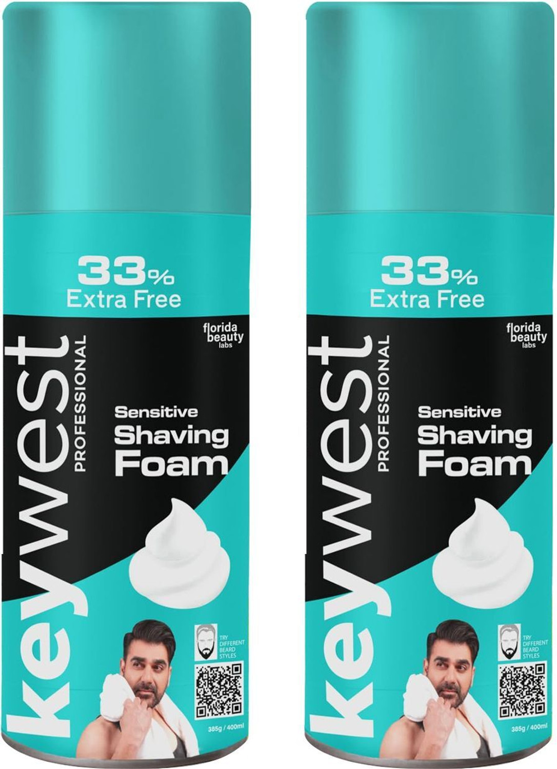 Image of Keywest Professional Sensitive Pre-Shaving Foam for Men (Pack of 2)