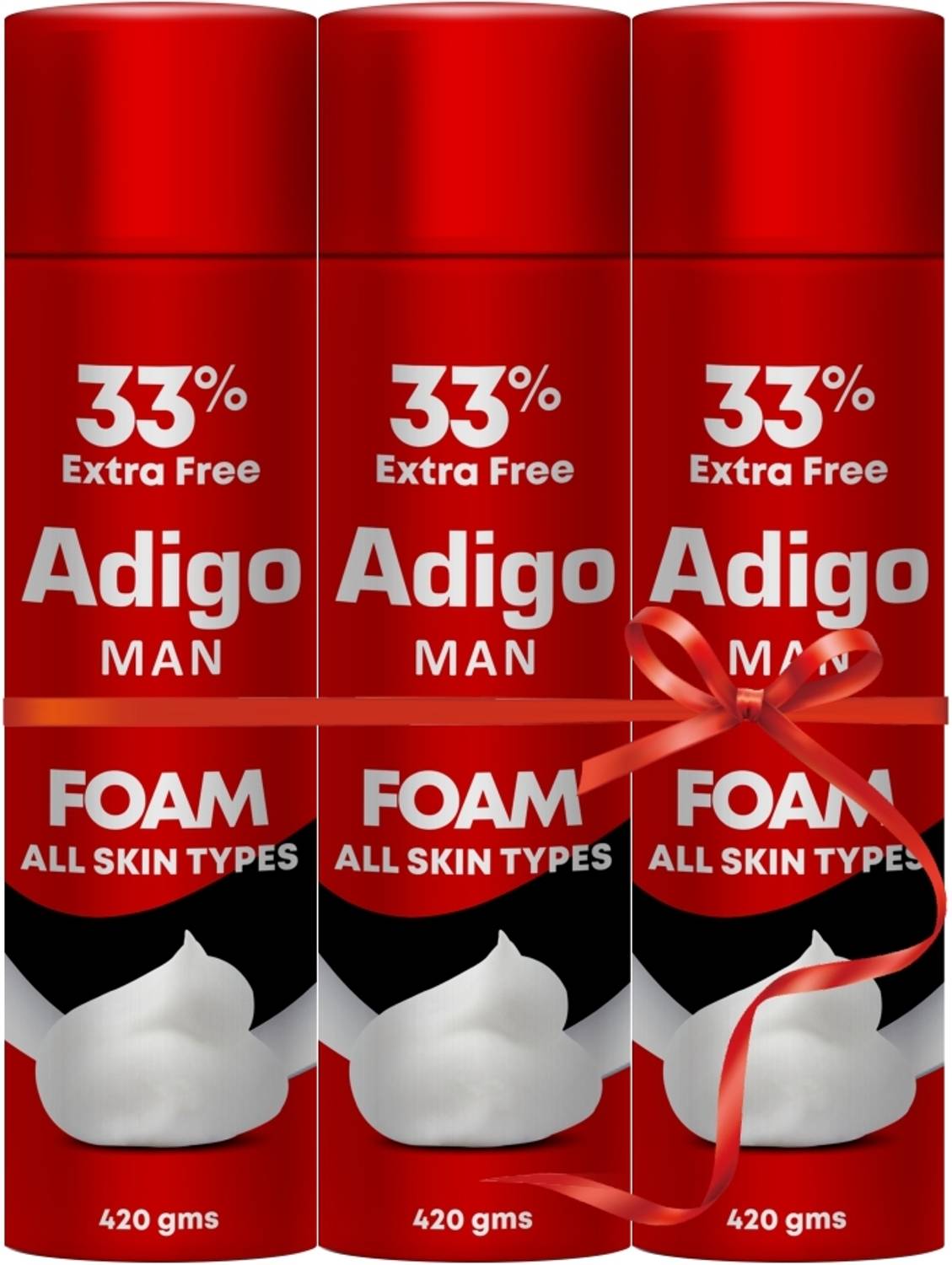 adigo Man Shaving Foam 33% extra - Pack off 3