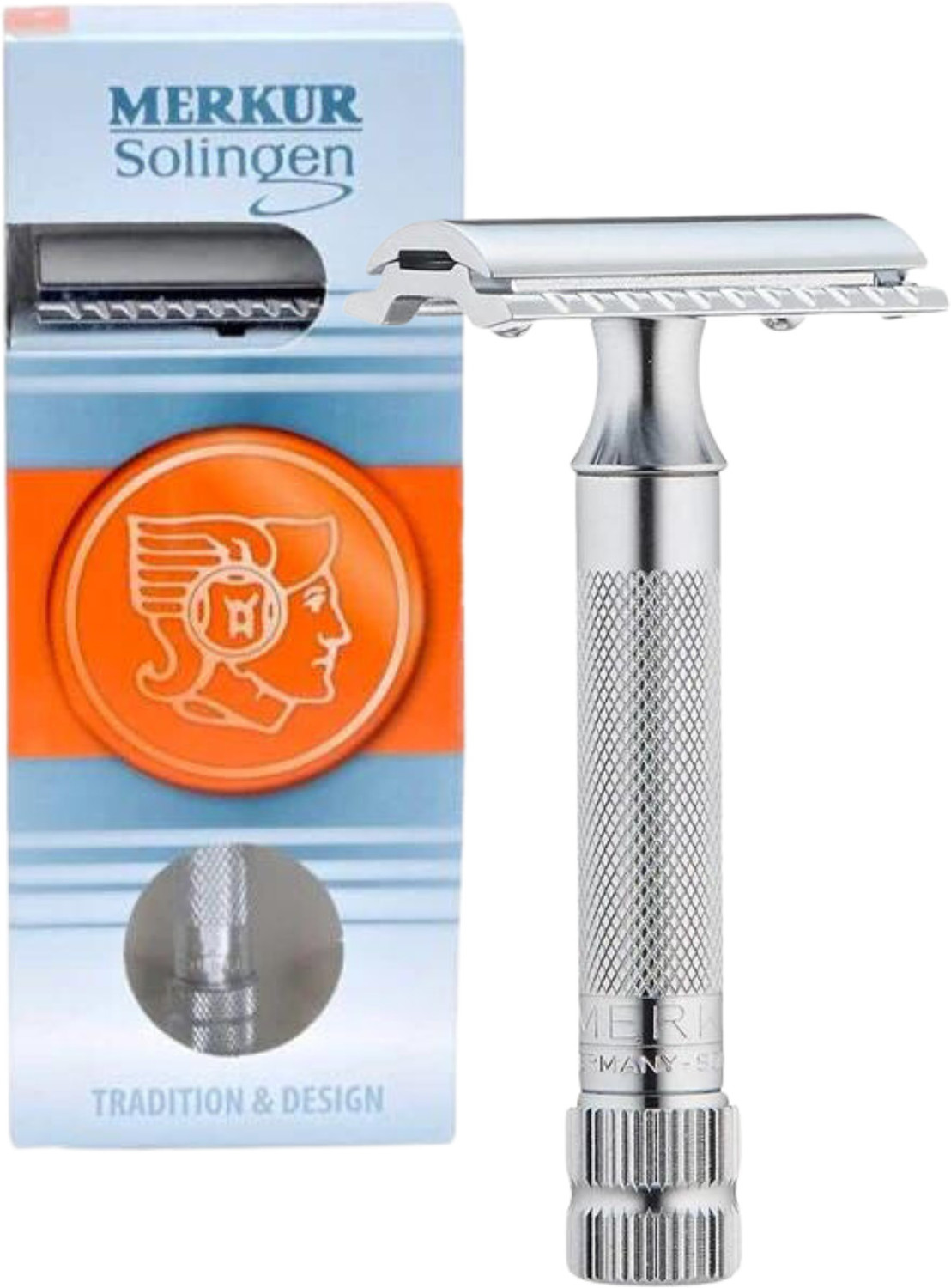 Image of Merkur 34c Germany Double Edge Safety Razor with Heavy Duty Short Handle, Men & Women