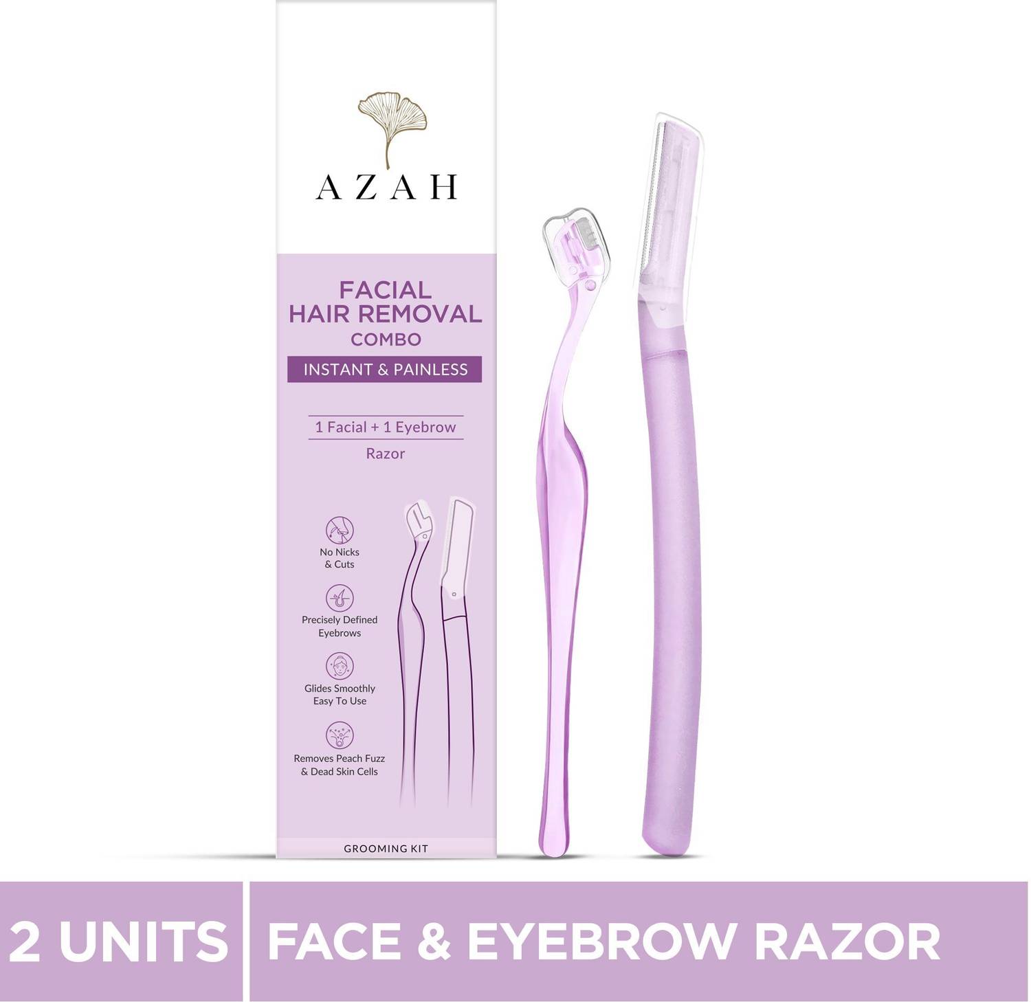 AZAH Face & Eyebrow Razor Combo For Women | Cut-Free & Painless Facial Hair Removal, Women