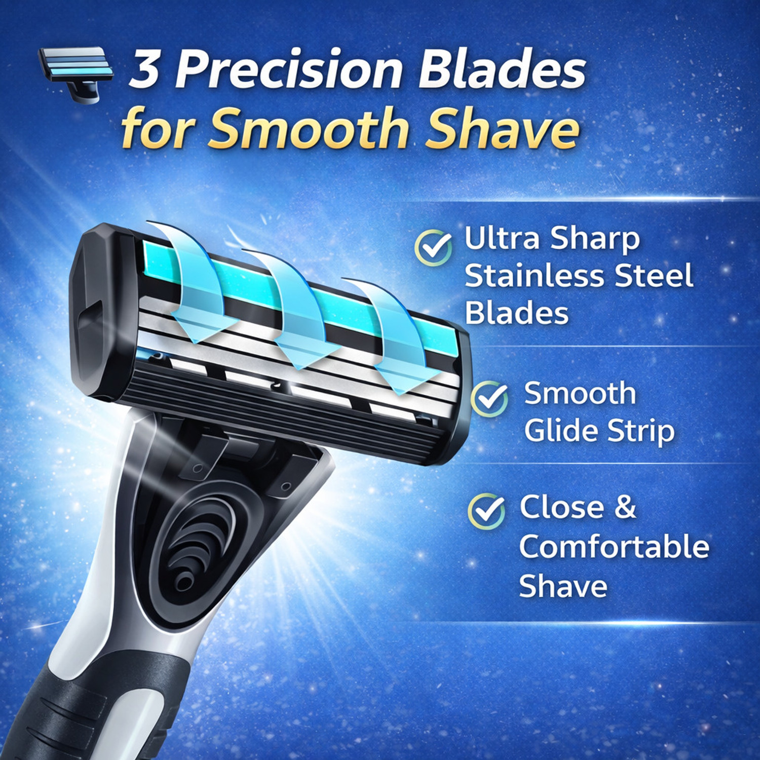 Image of TRENDLER Blade Razor for Men | 1 Handle 22 Cartridge Refills | Smooth Glide Shaving, Men