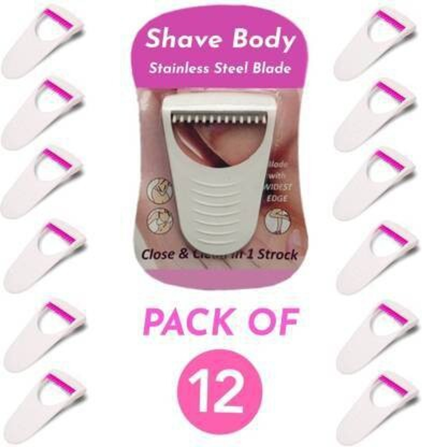 Image of BTNT Women's Disposable Plastic Skin Hair Remover Safty Stainless Razor Blade, Women