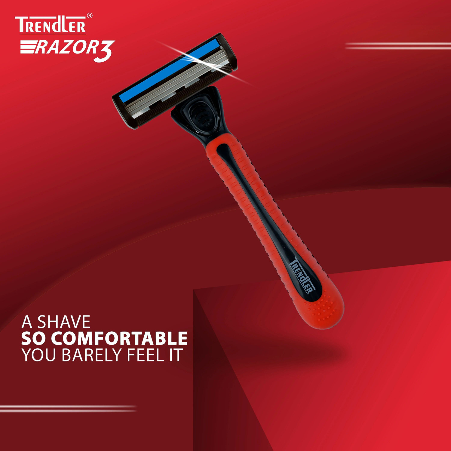 Image of TRENDLER 3 blade Shaving Razor for Men Handle + 10 Blades Cartridge, Men