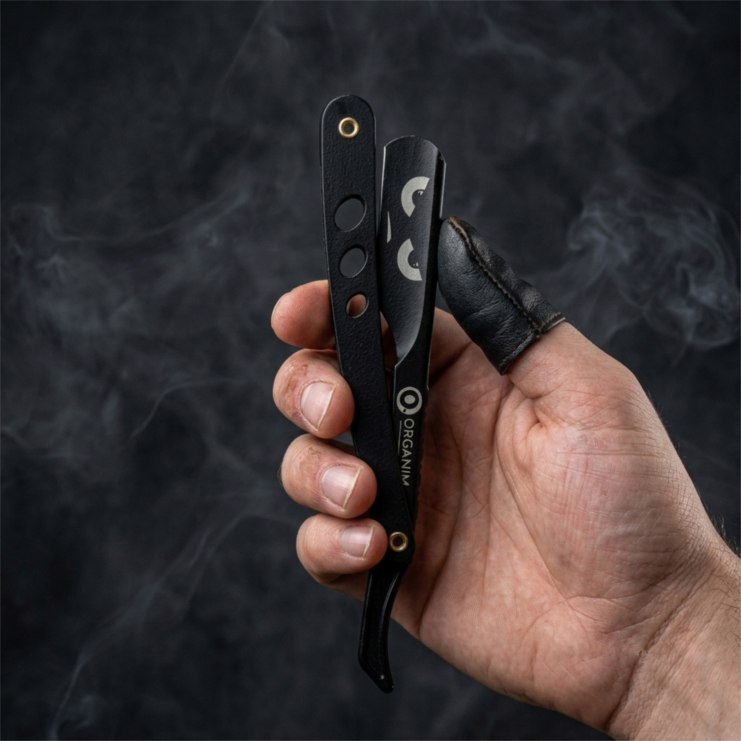 Image of Organim care products Stainless Steel Black Coated Barber Razor | Sliding Head Manual Straight Razor, Men & Women