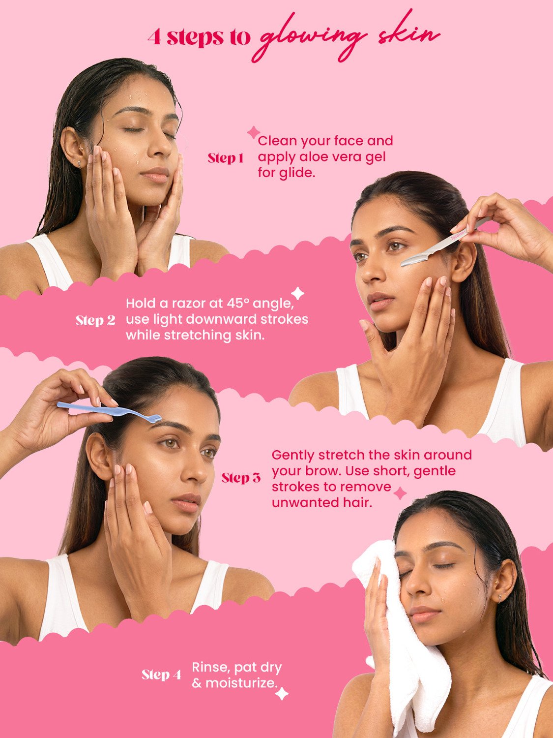 Image of Hyuman 1 Face Razor + 1 Eyebrow Razor Combo | Instant & Painless Hair Removal, Women
