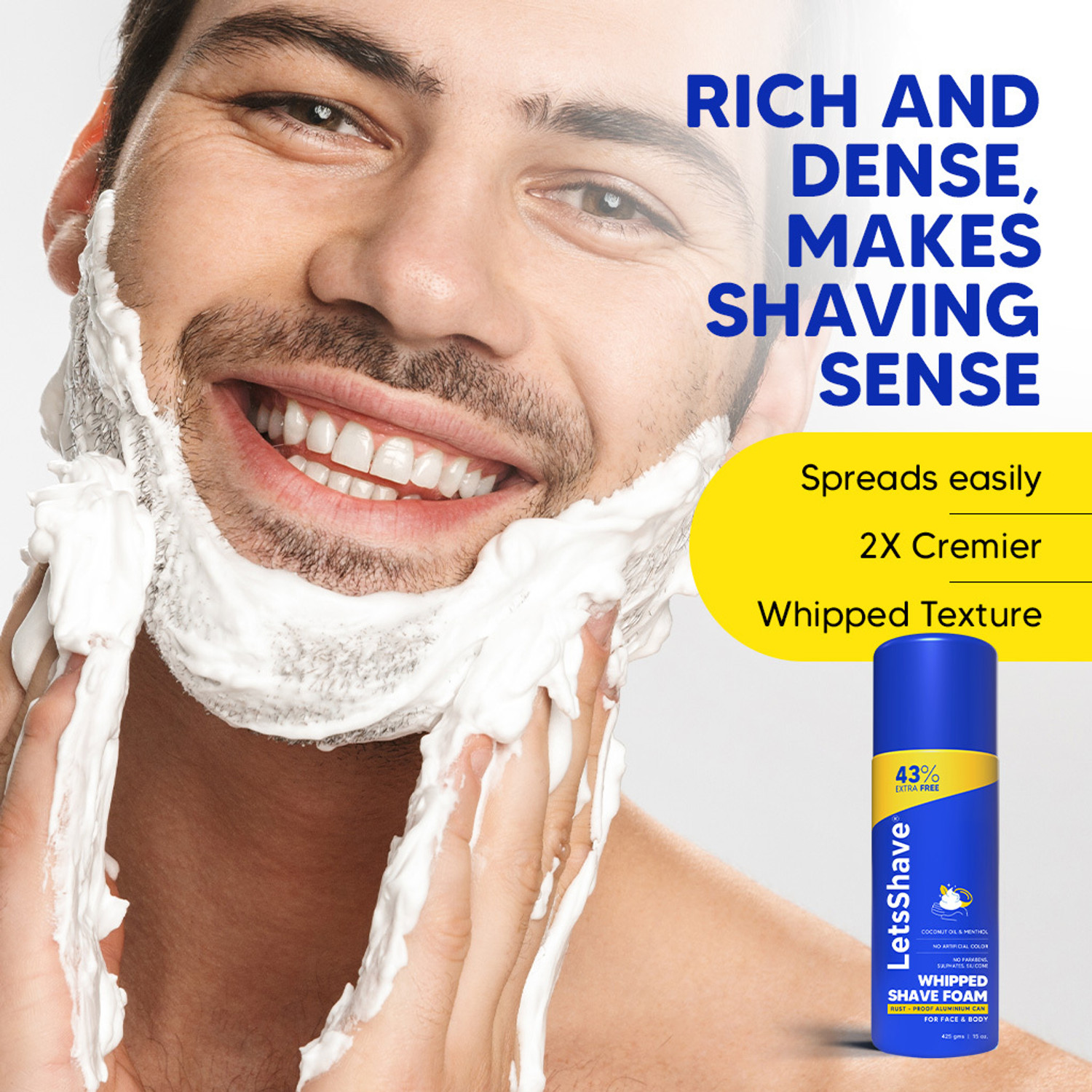 Image of LetsShave Pro 6 Blade Disposable Razor with Sensitive Foam 425g | Close & Gentle Shave, Men