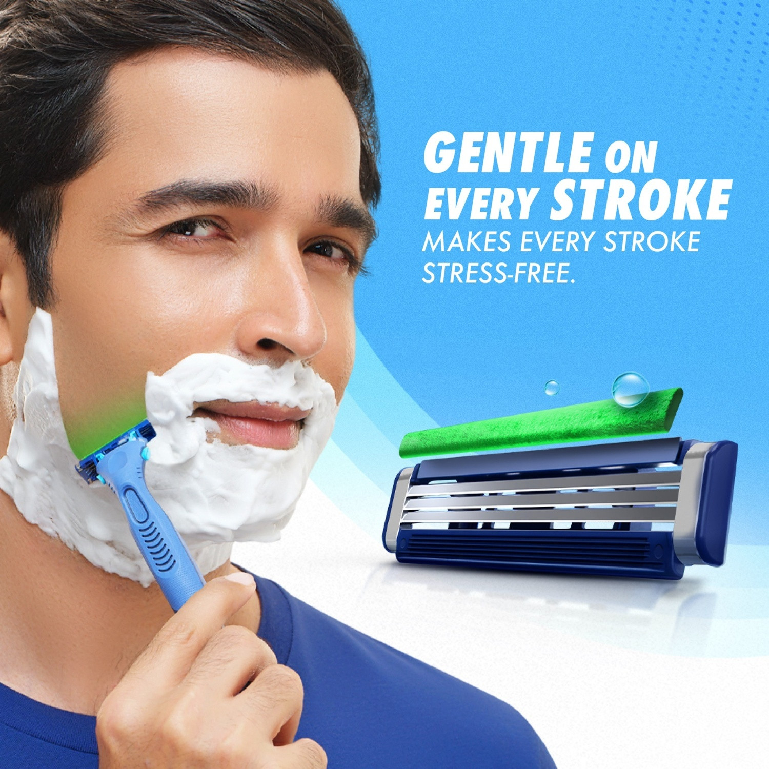 Image of Gillette Guard 3in1 Shaving Razor Blade- 1 Handle+3 Cartridges, 3 blade razor for, Men