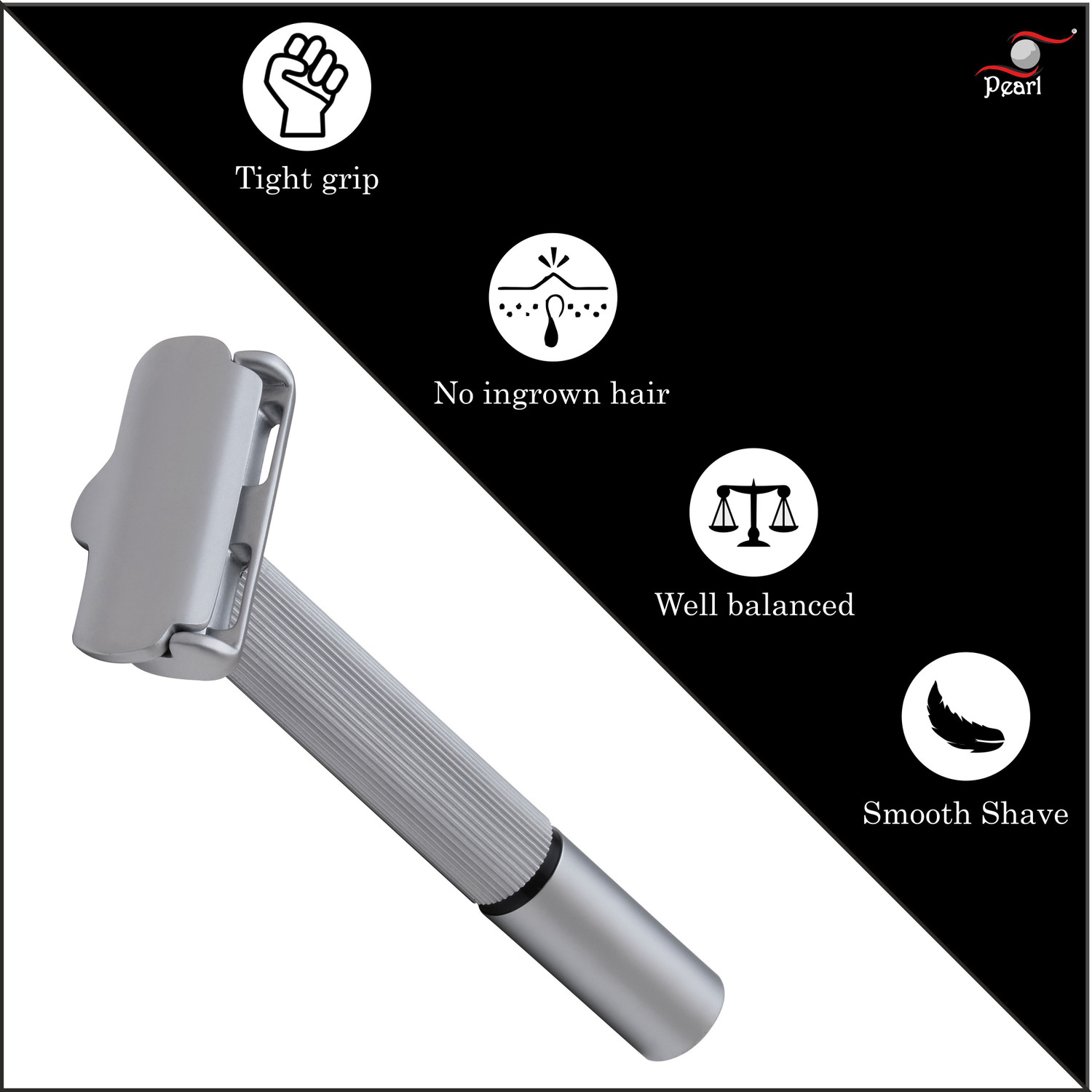 Image of Pearl Shaving Sleek Revolutionary Cartridge Razor Alternative for Single Blade Razor, Men